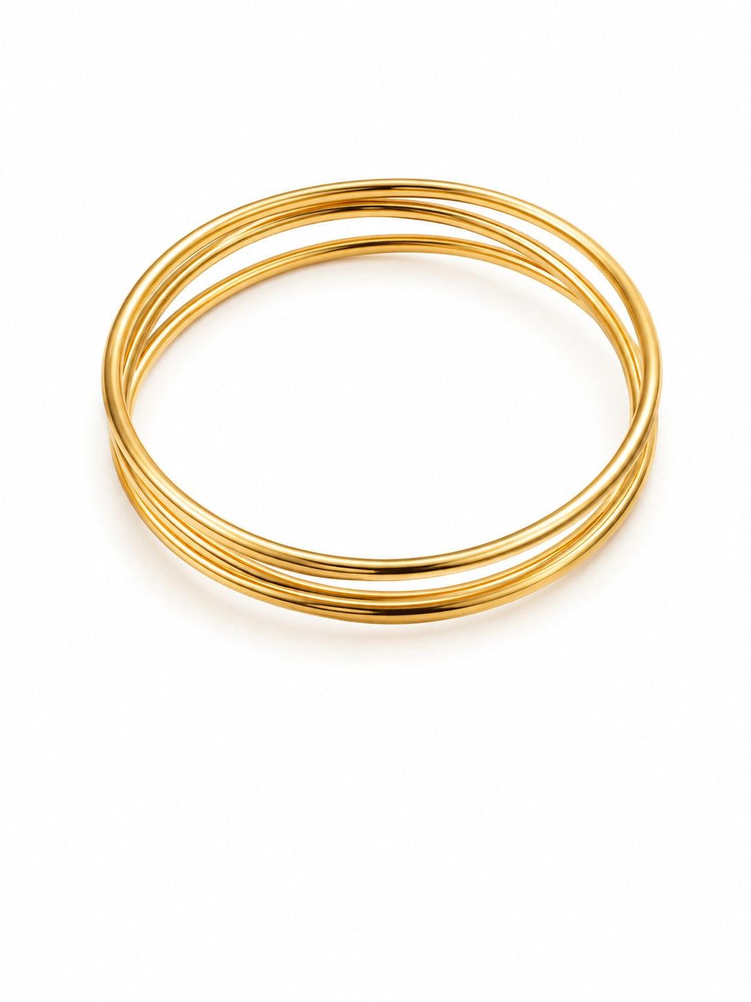 Beautiful Earth Gold Multi-Band Bangle Small Wrist