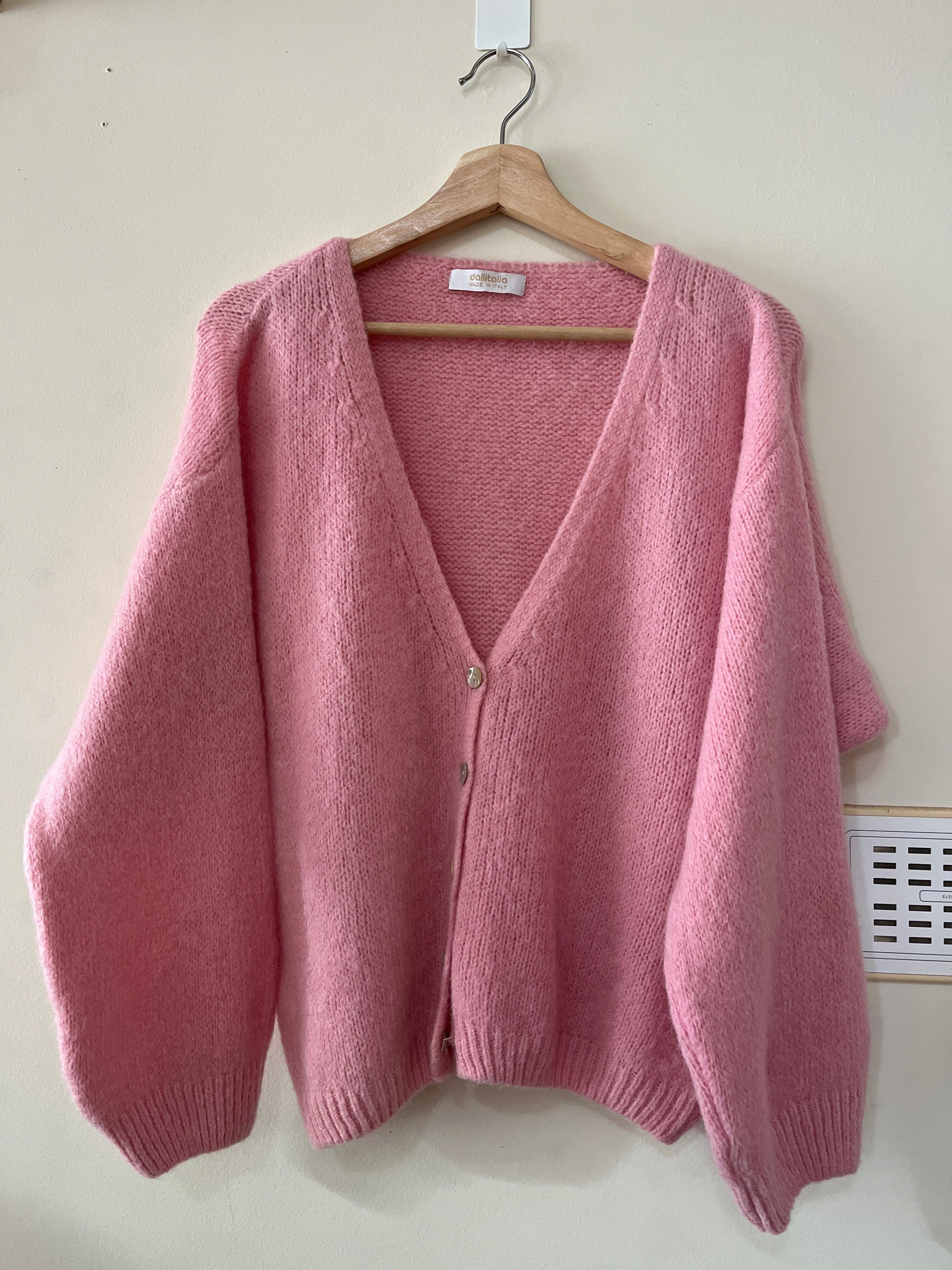 Dallitalia Pink Wool Blend Cardigan Size M-L thumbnail 2