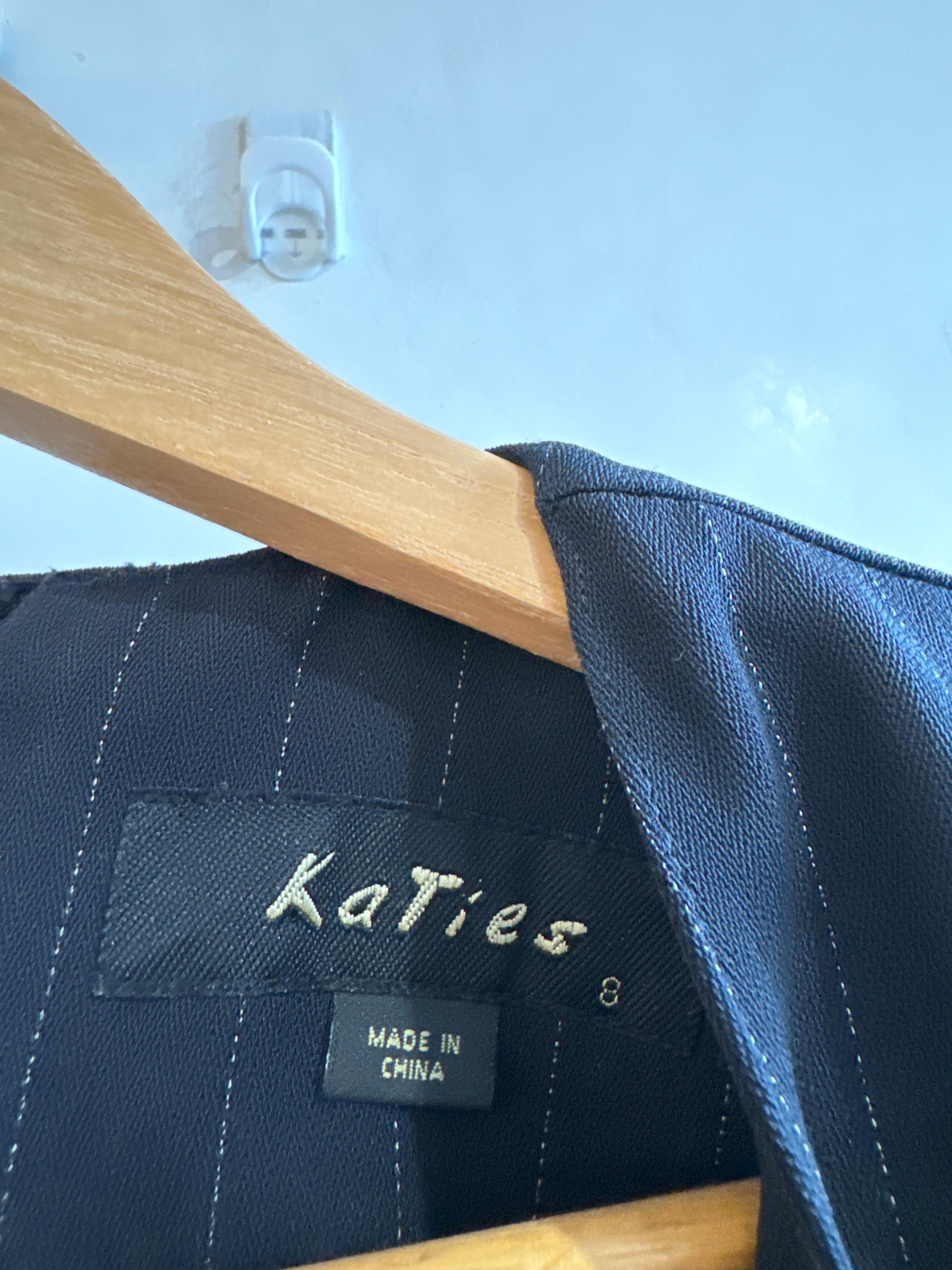 Vintage Katies Navy Striped Shift Dress Size 8 thumbnail 6