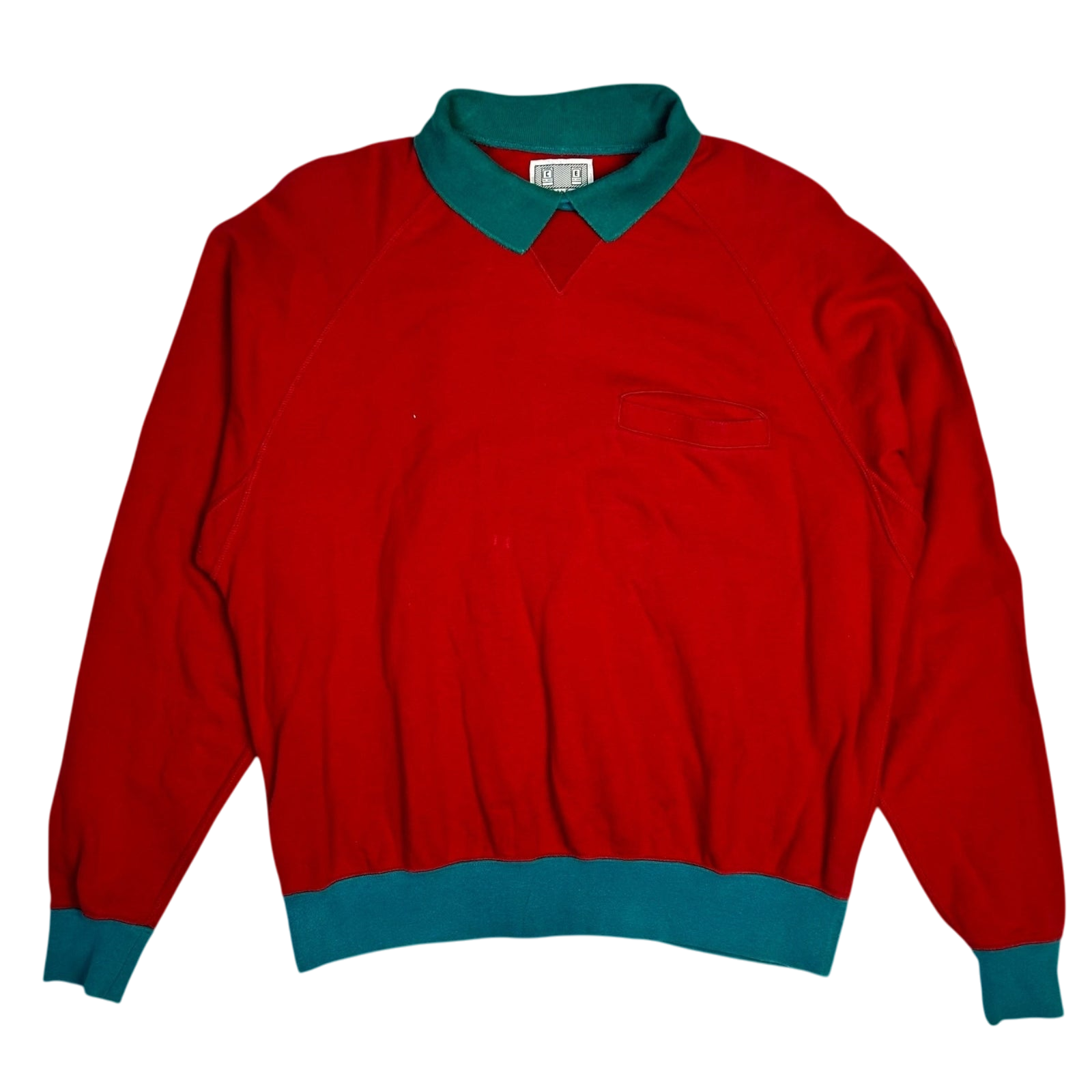 Cav Empt Collared Sweatshirt Red/Green (Fits M/L) thumbnail 2