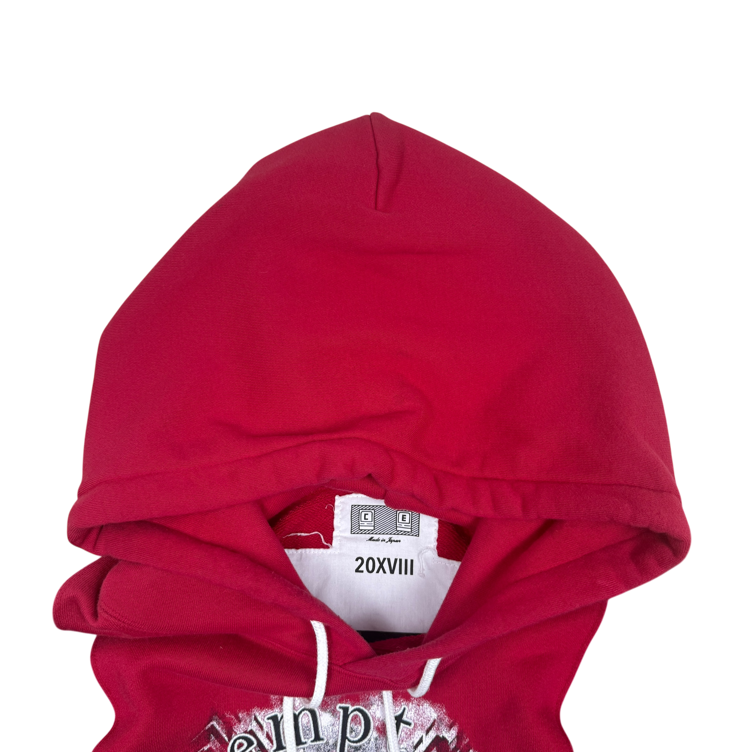 Cav Empt 2018 Ribbed Panel Hoodie Red (Fits L-XL) thumbnail 3