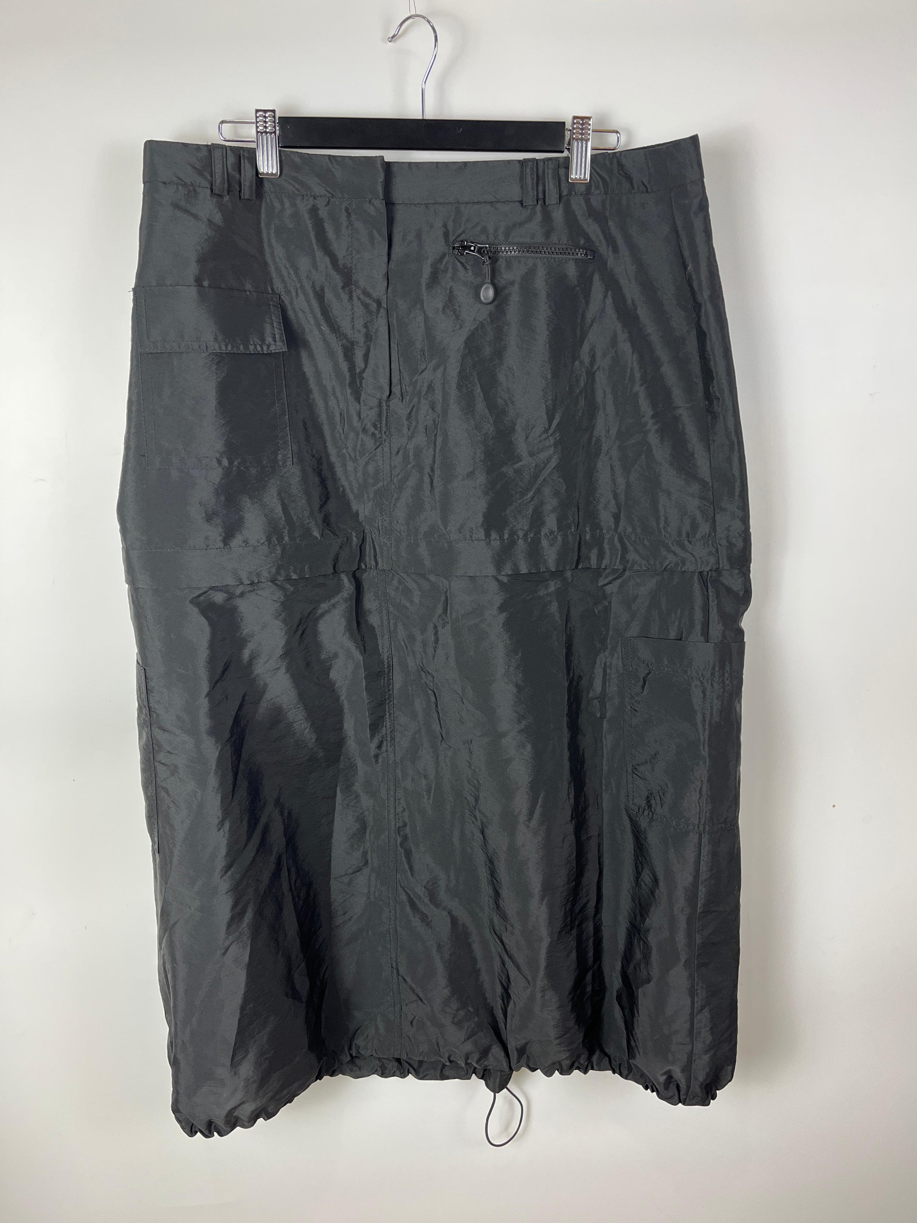 TOPSHOP Black Nylon Utility Skirt Size 16