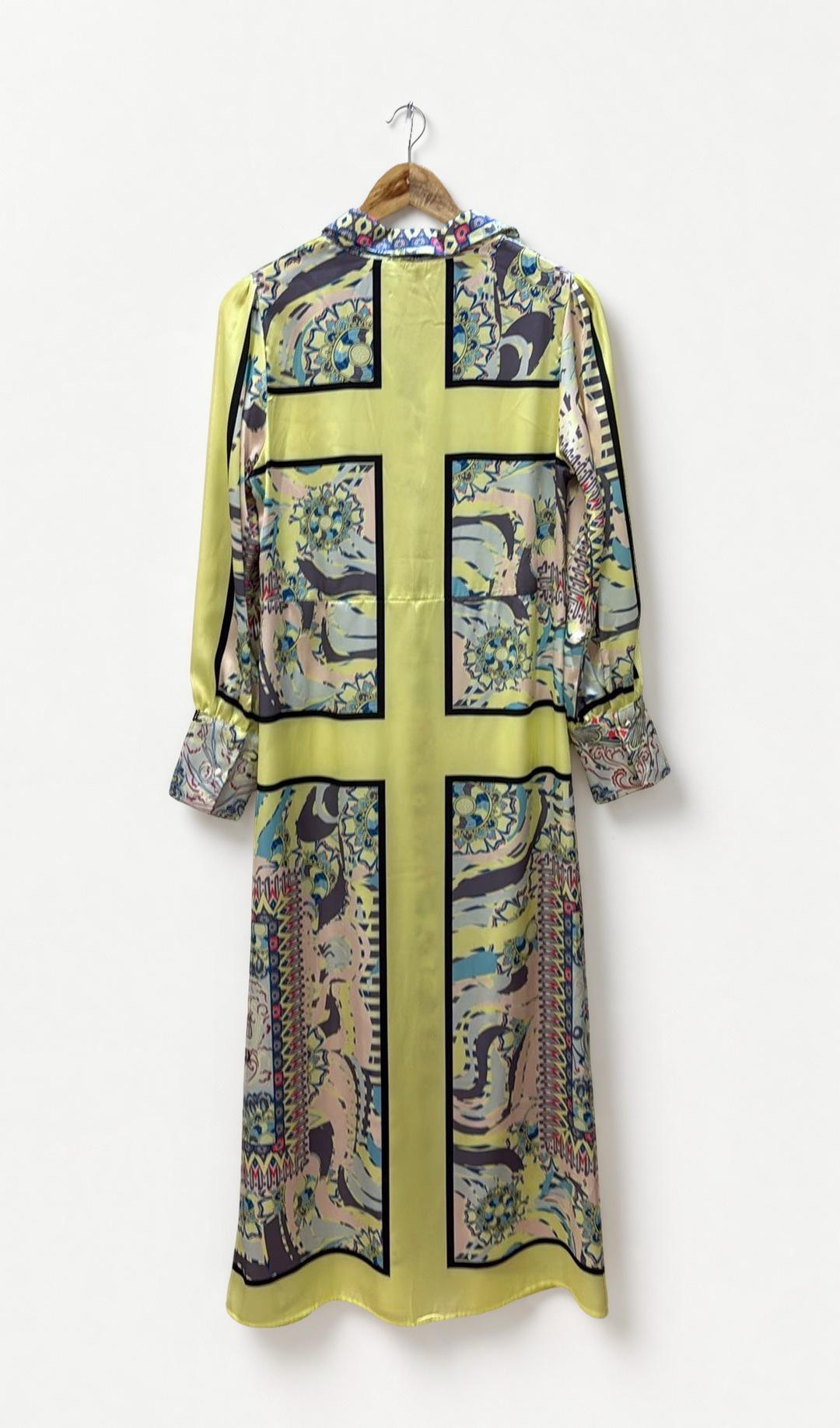 Pink Diamond Yellow Patterned Dress 12 thumbnail 4