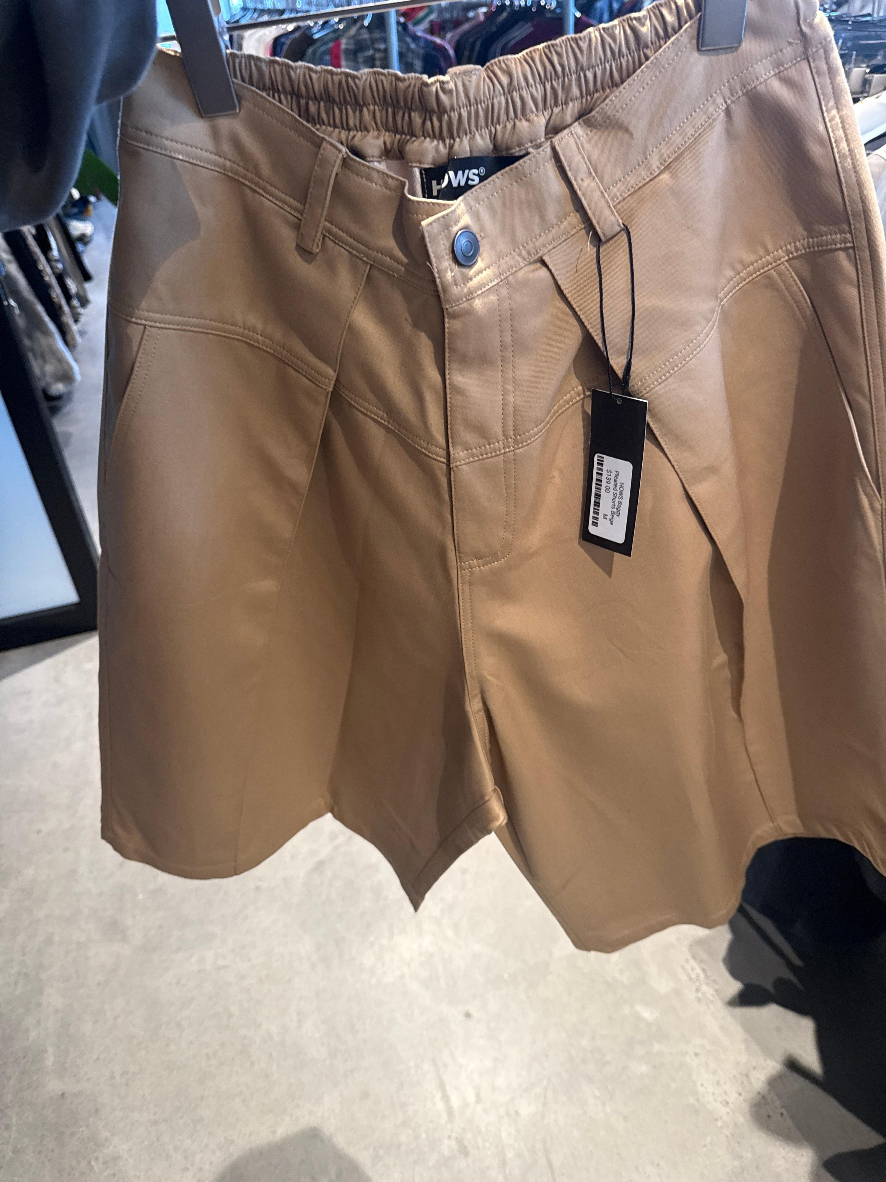 HOWS Baggy Pleated Shorts Beige - L