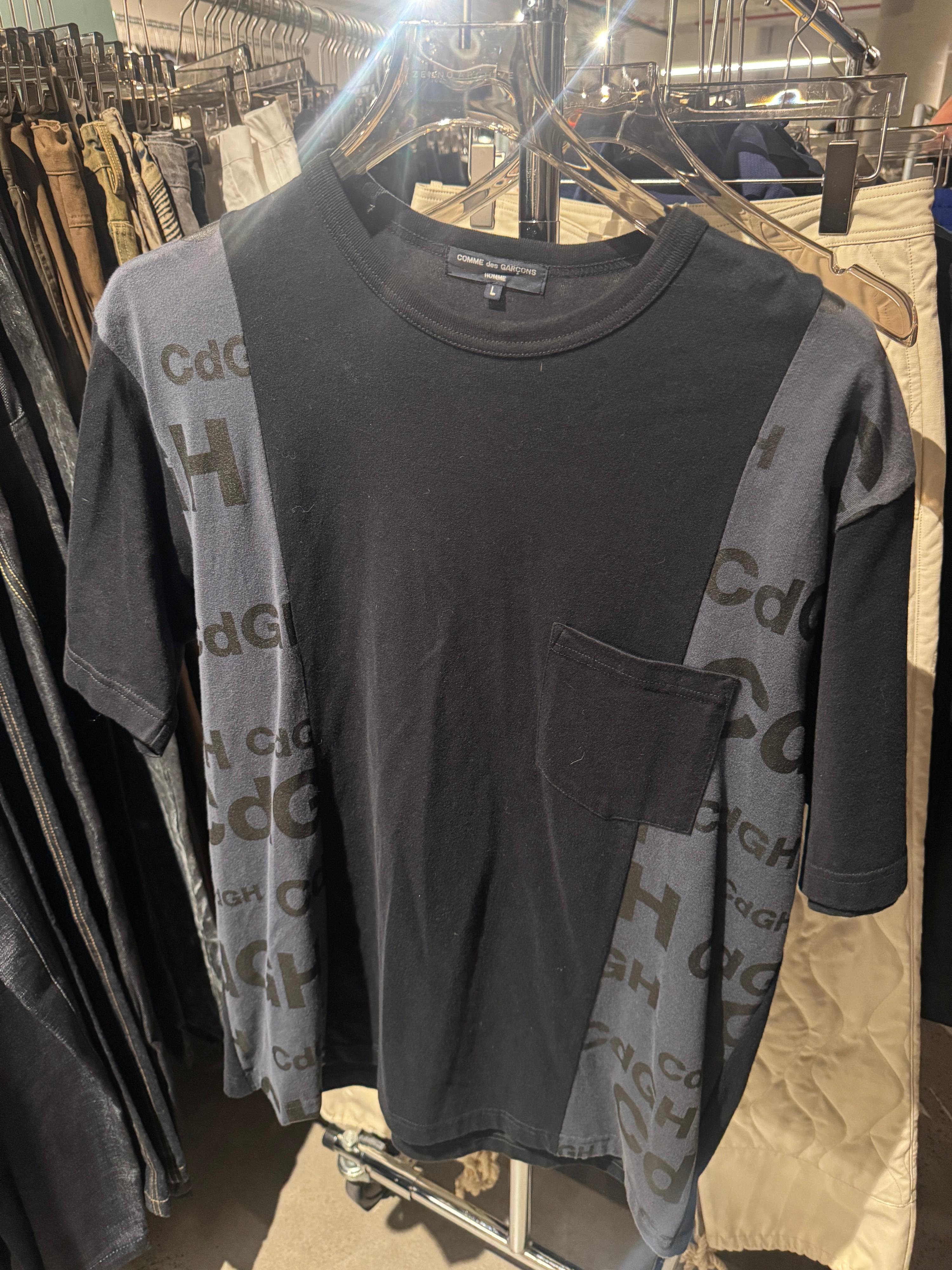 Comme Des Garçons Homme Double Faced T-Shirt Black / Grey (Size L)