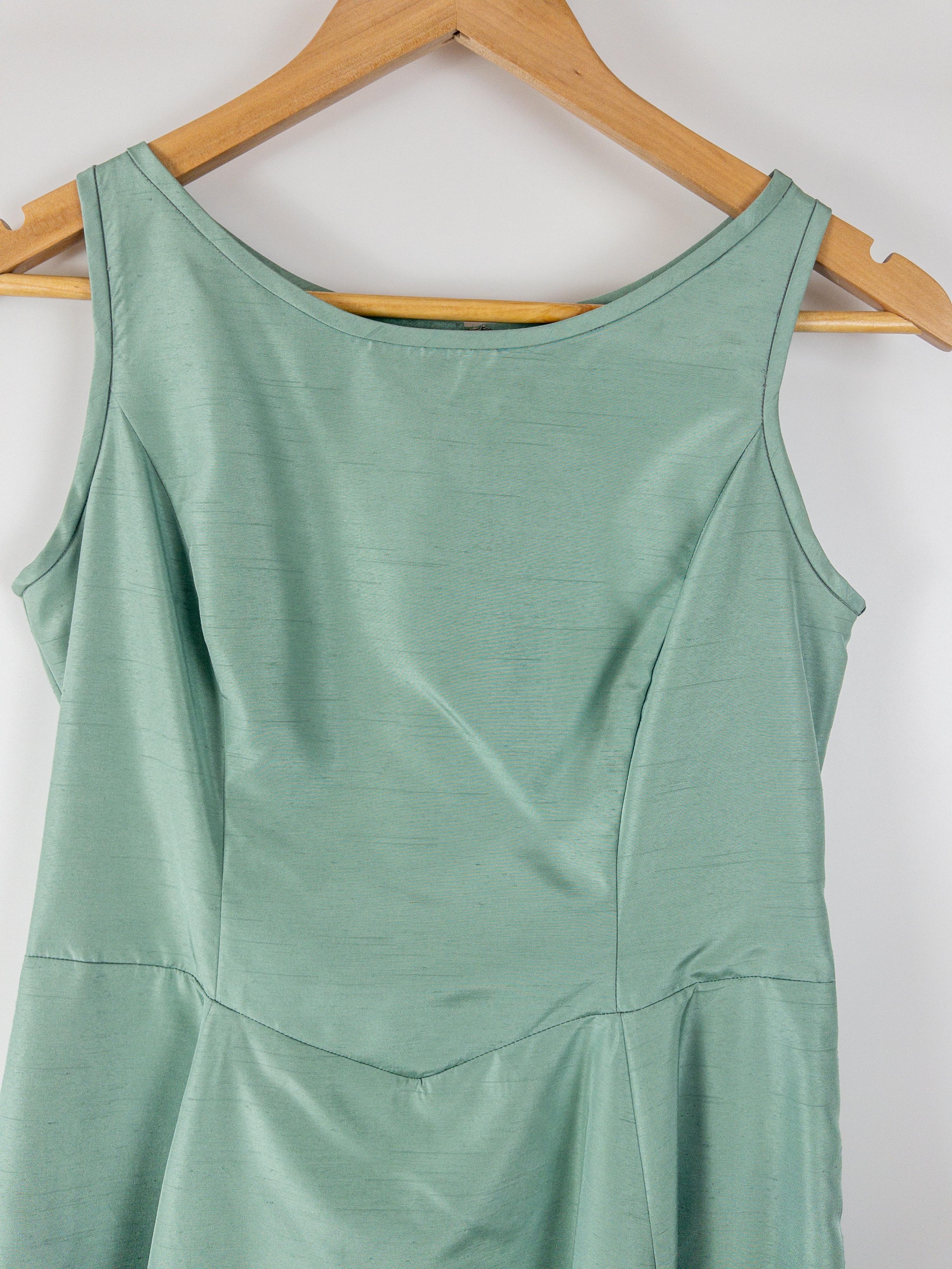 Vintage Custom Sea Foam Green Maxi Dress/Gown Size XS thumbnail 5