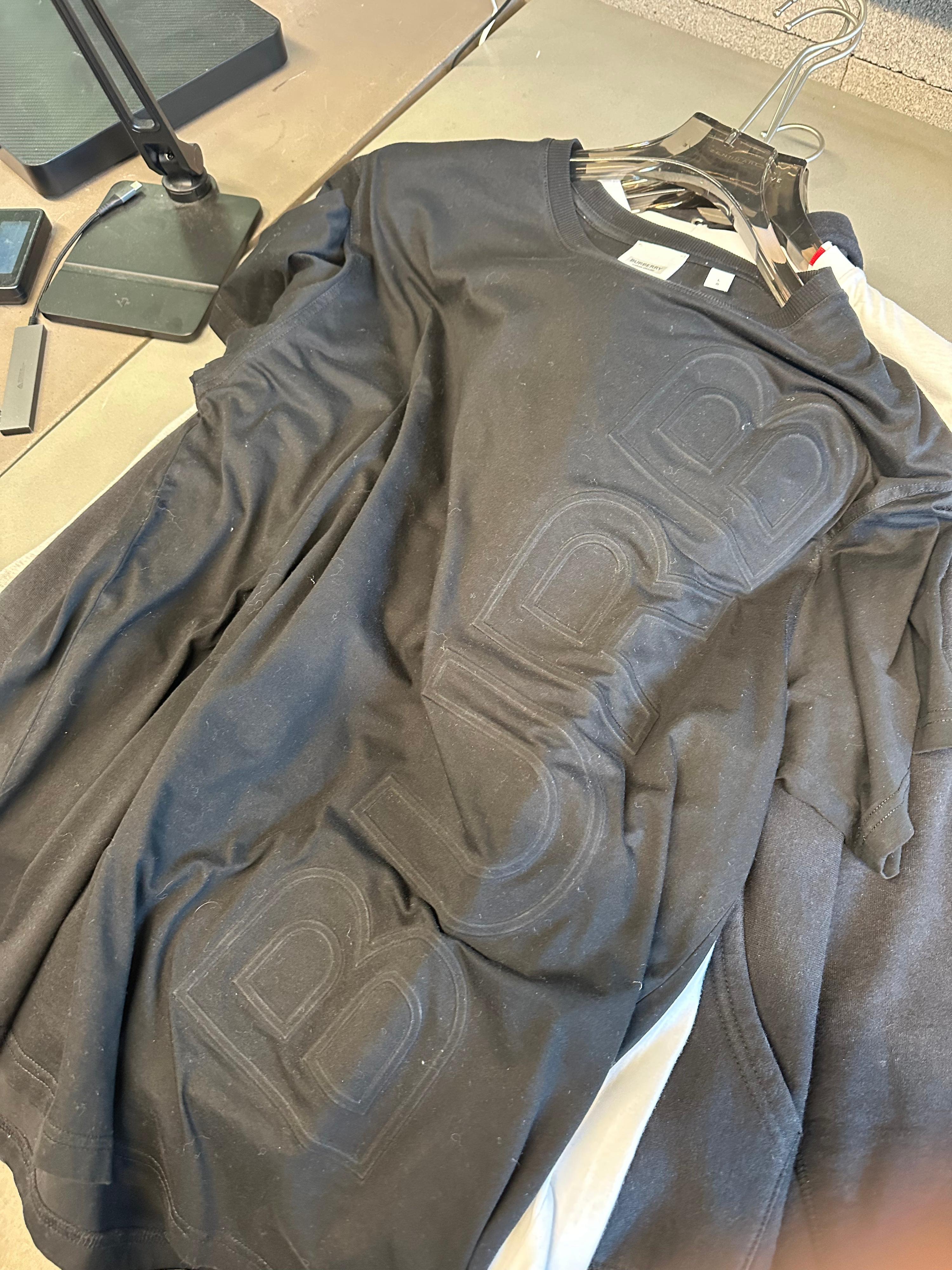 Burberry Embossed Logo T-Shirt Black (Size L)