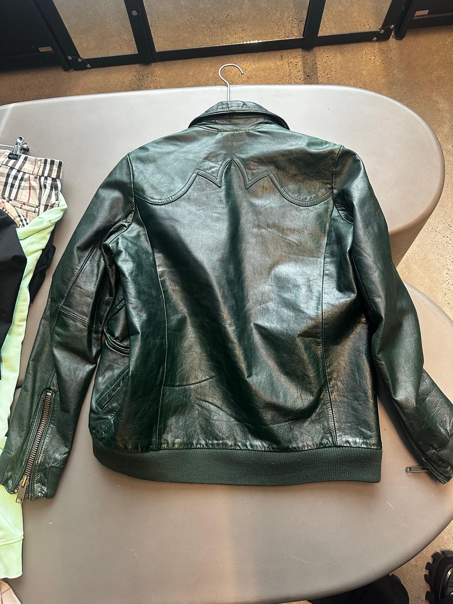 Four Vally Inc. Horsehide Leather Jacket Green (Size 50/L) thumbnail 4