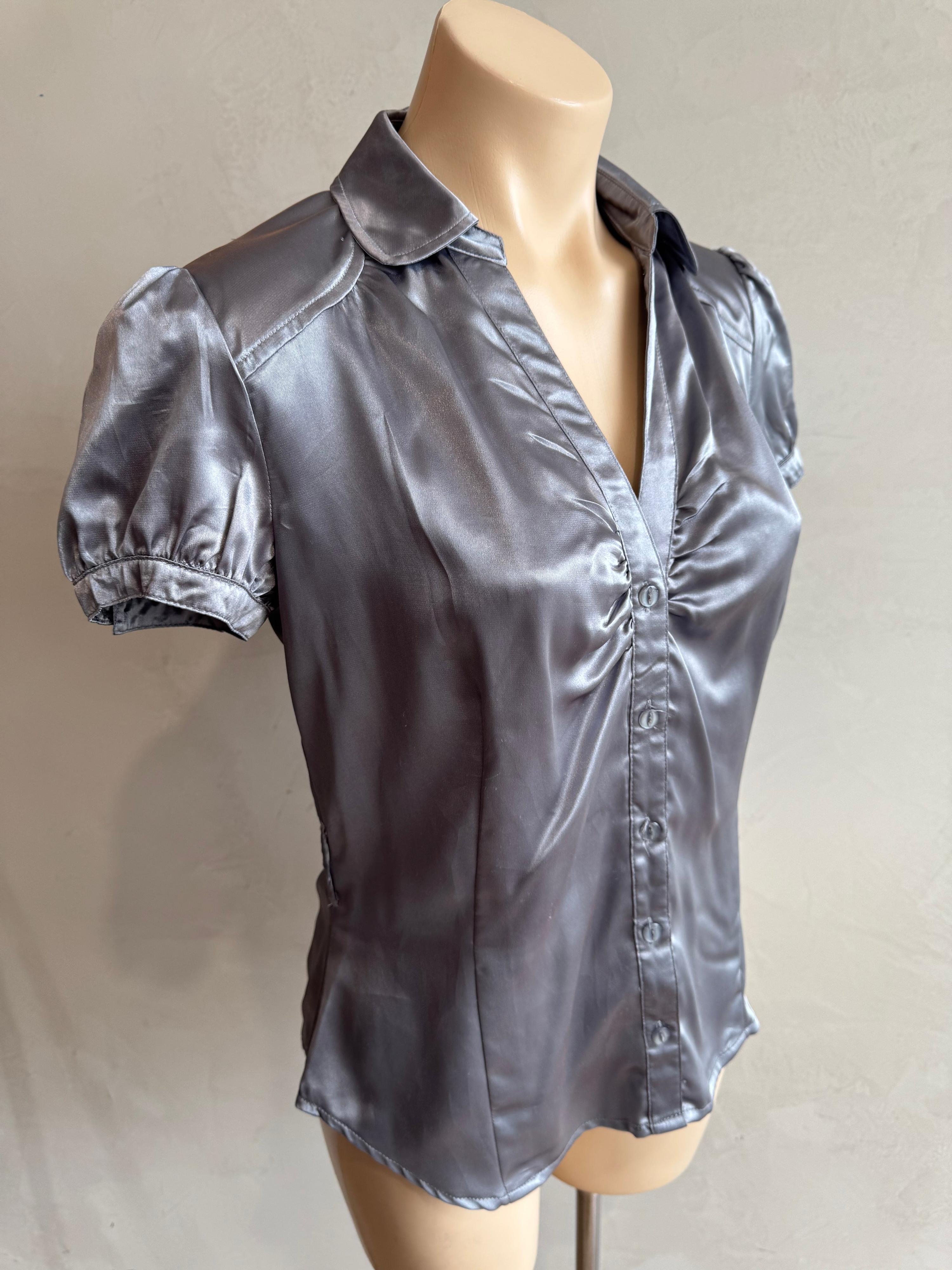 Hot Options Silver Satin Top - size 12 thumbnail 4