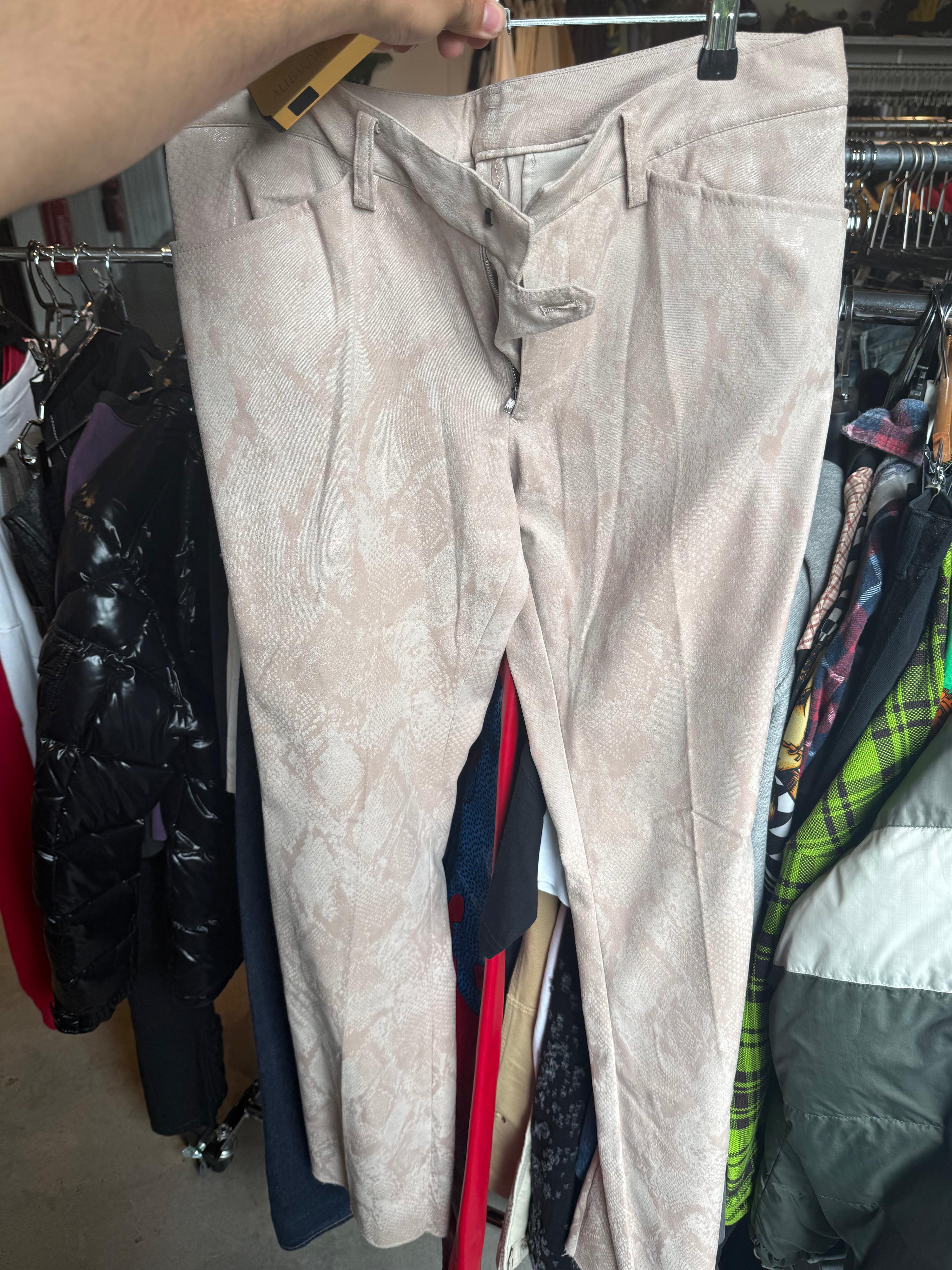 5351 Pour Les Hommes 2000s Snake Print Bootcut Pants (Size 4)