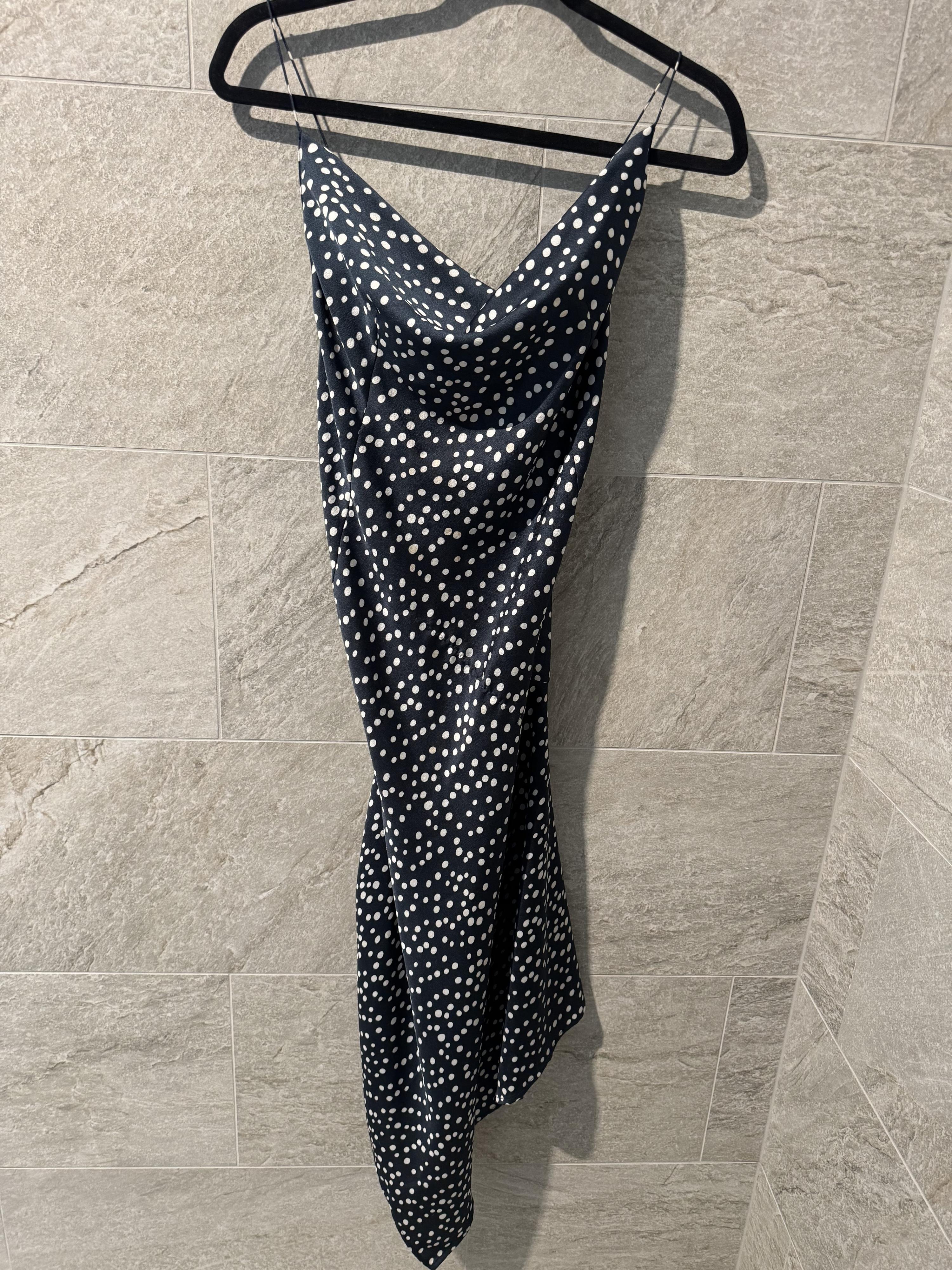 One Swoop Fell Navy & White Dress S