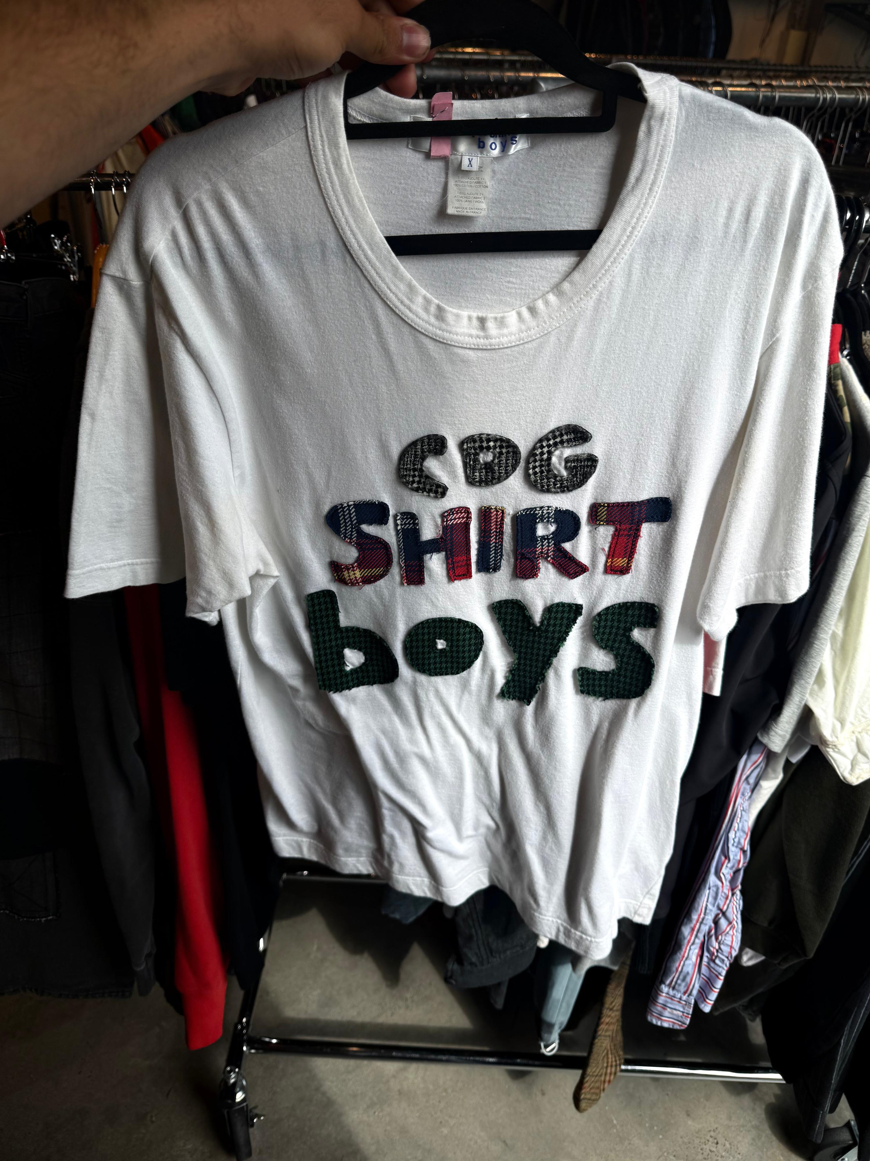 Comme Des Garçons SHIRT Boys SS17 Embellished White T-Shirt (Fits L)