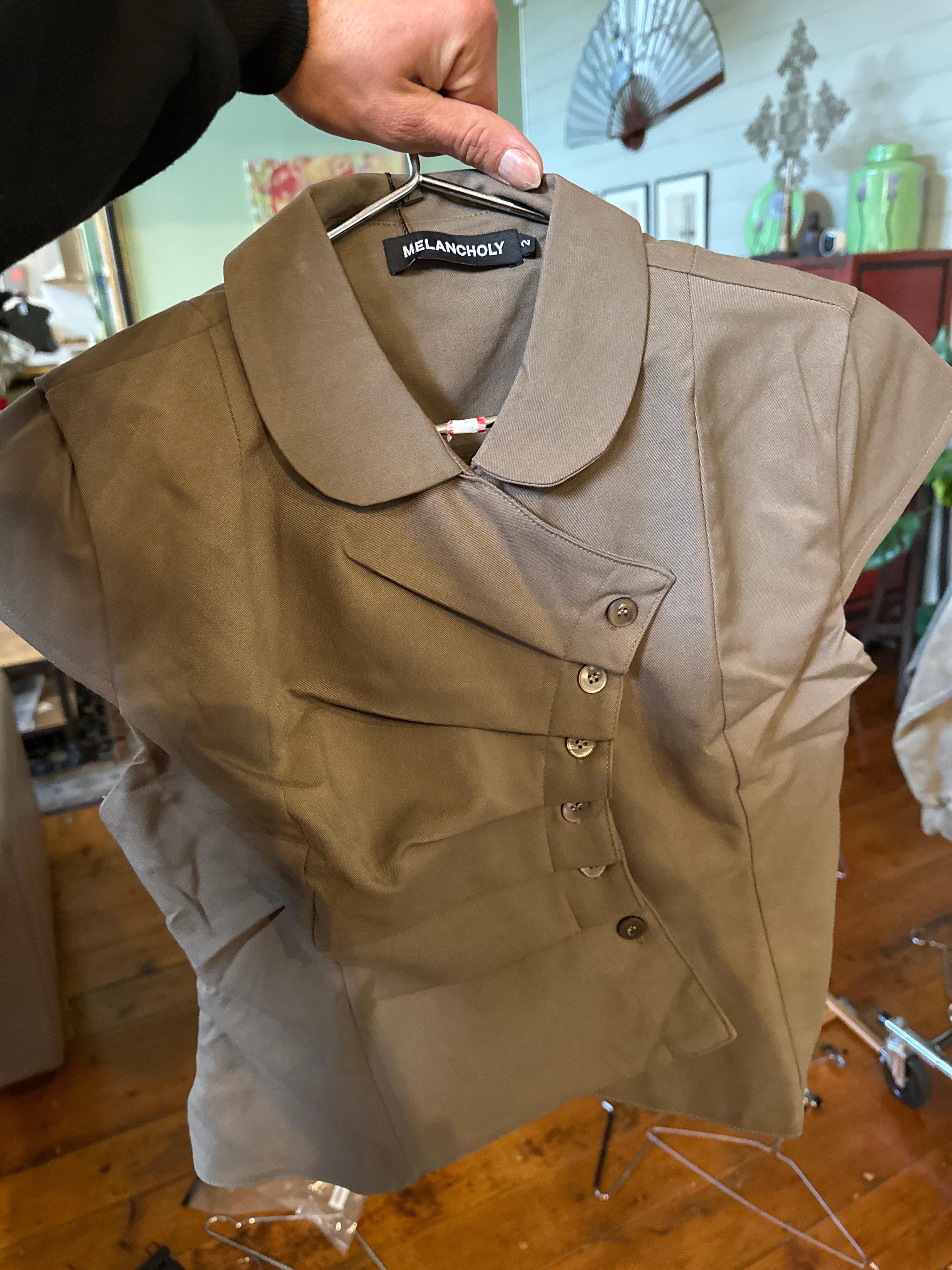 Melancholy Lucienne Fold Top Olive - 2