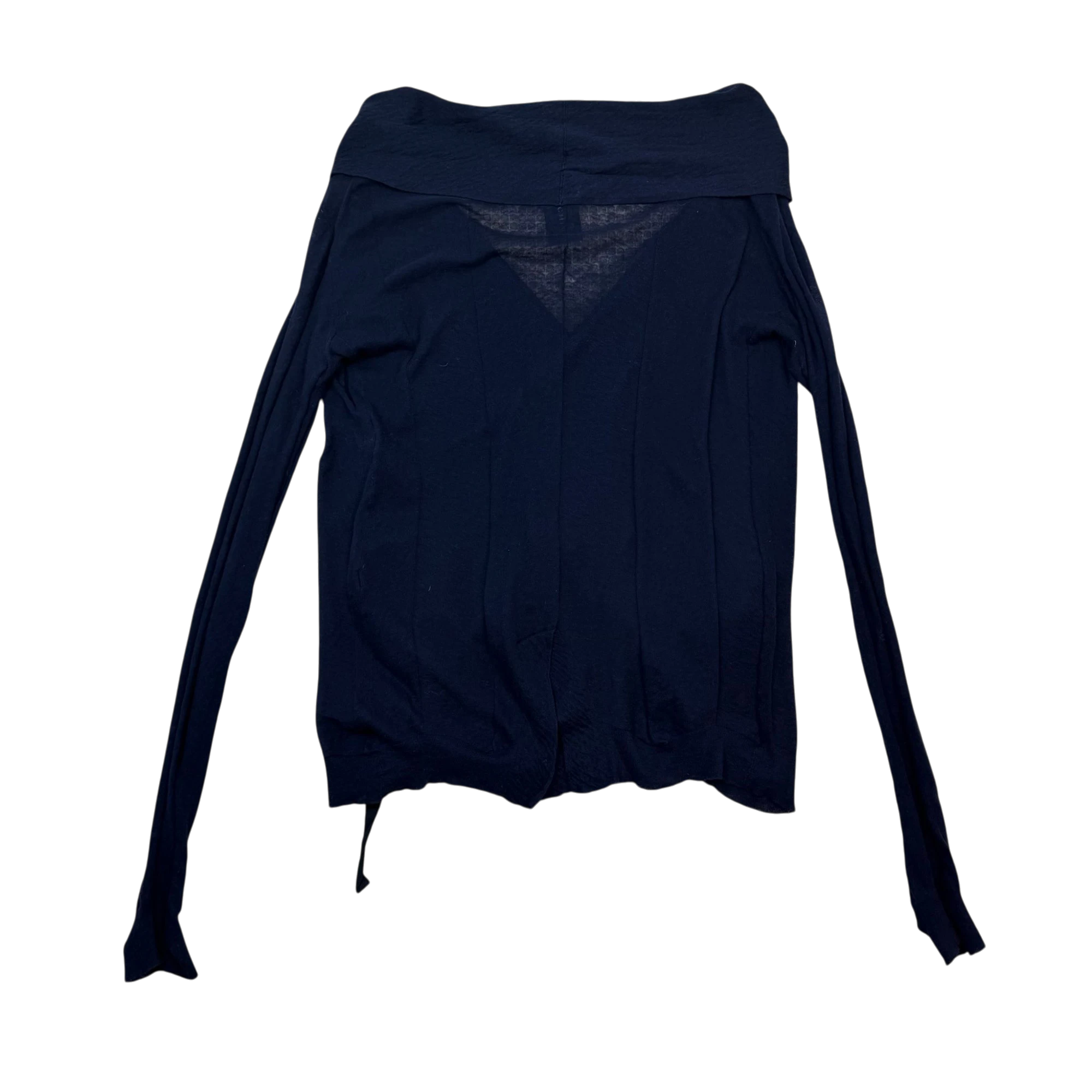Ann Demeulemeester Cotton/Linen Blend Tie-Up Cardigan Navy (Size M) thumbnail 3