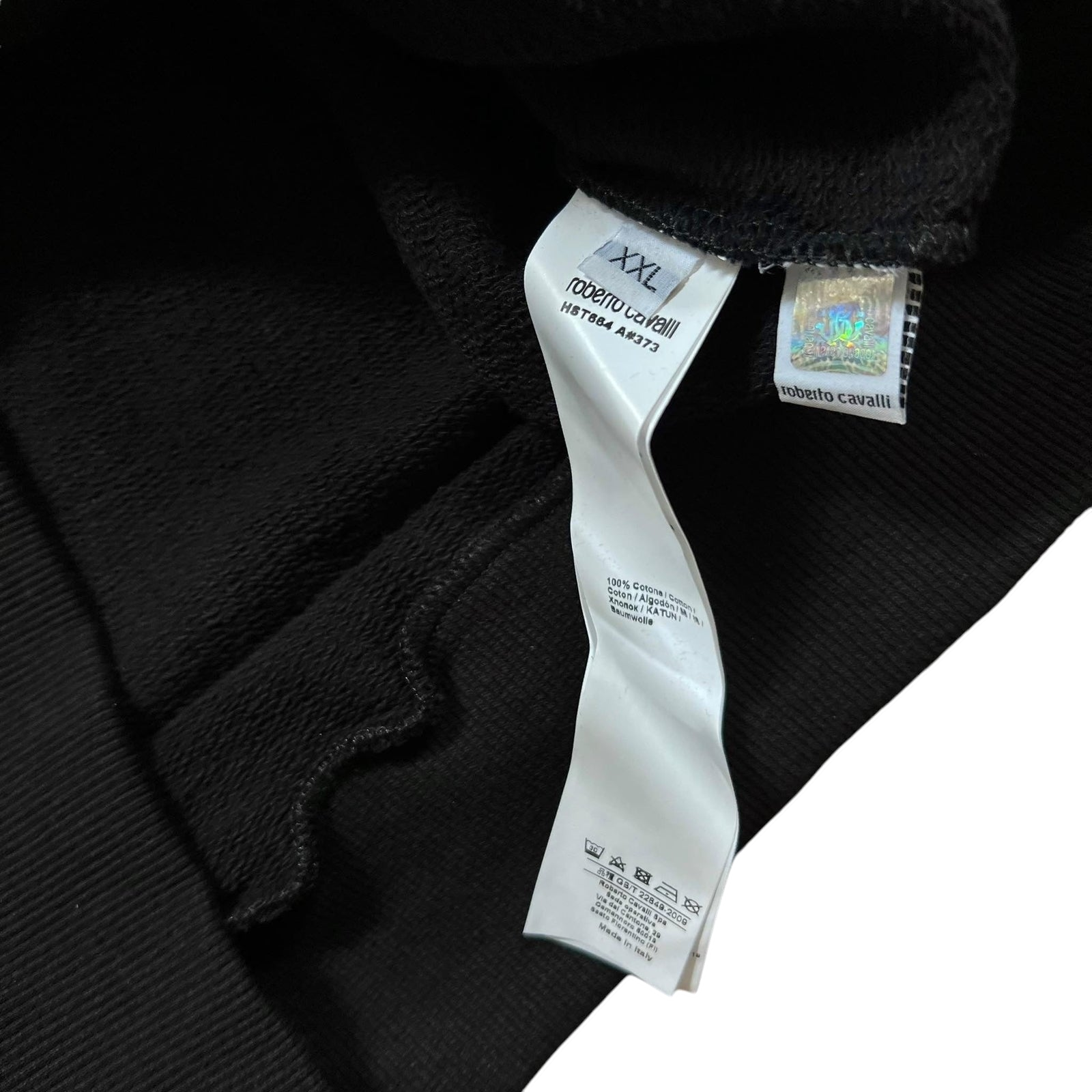 Roberto Cavalli Black Jaguar Hooded Sweatshirt (Fits M/L) thumbnail 3