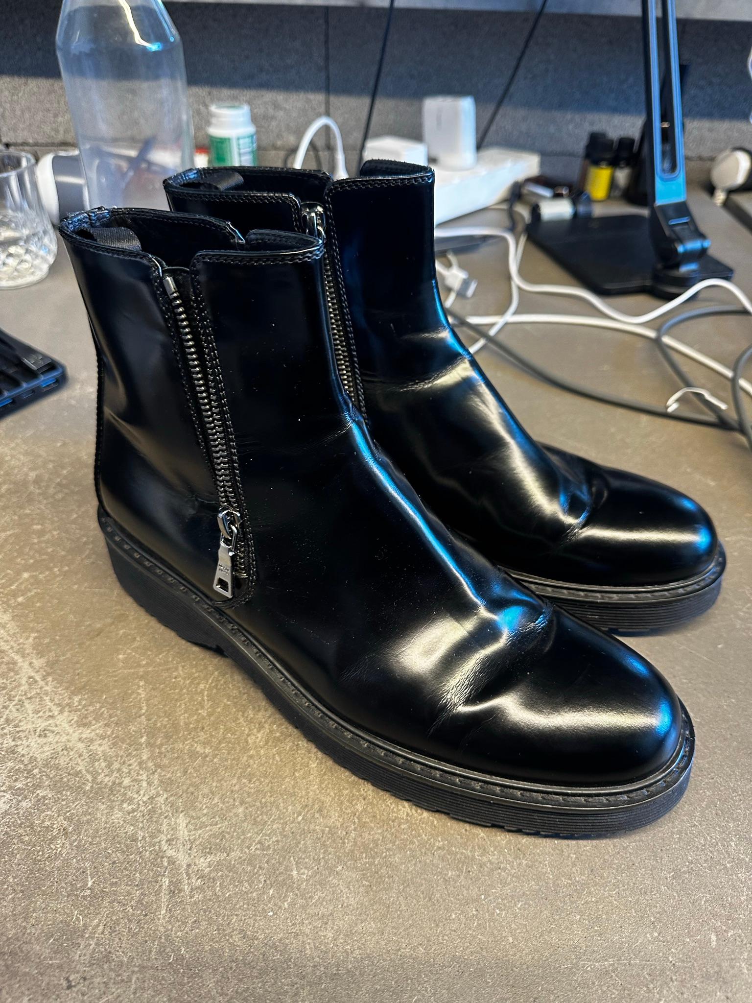 Prada Zip Ankle Boots Black (Size EU40)