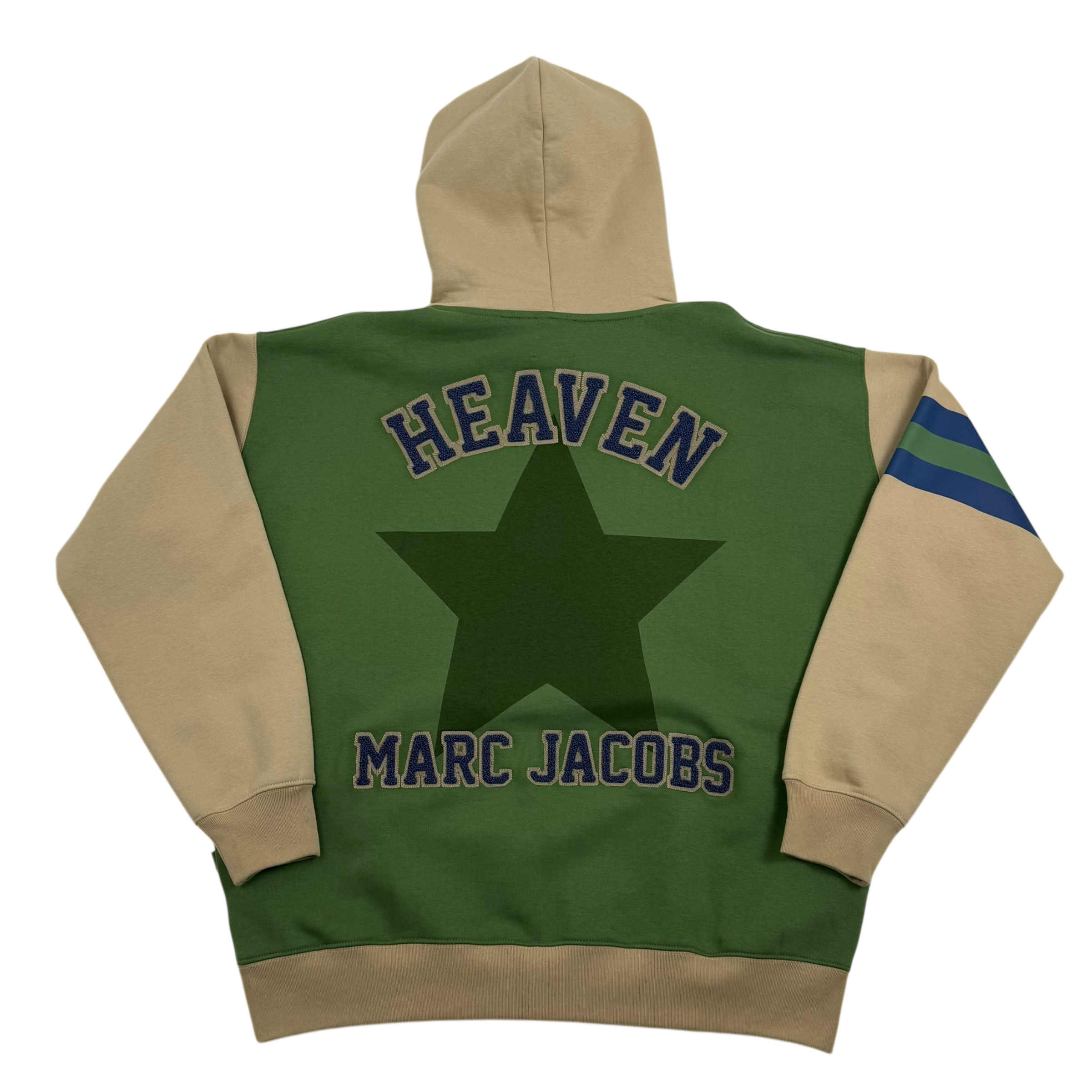 Heaven by Marc Jacobs Jumbo Star Varsity Hoodie Green/Beige (Fits M-L) thumbnail 4