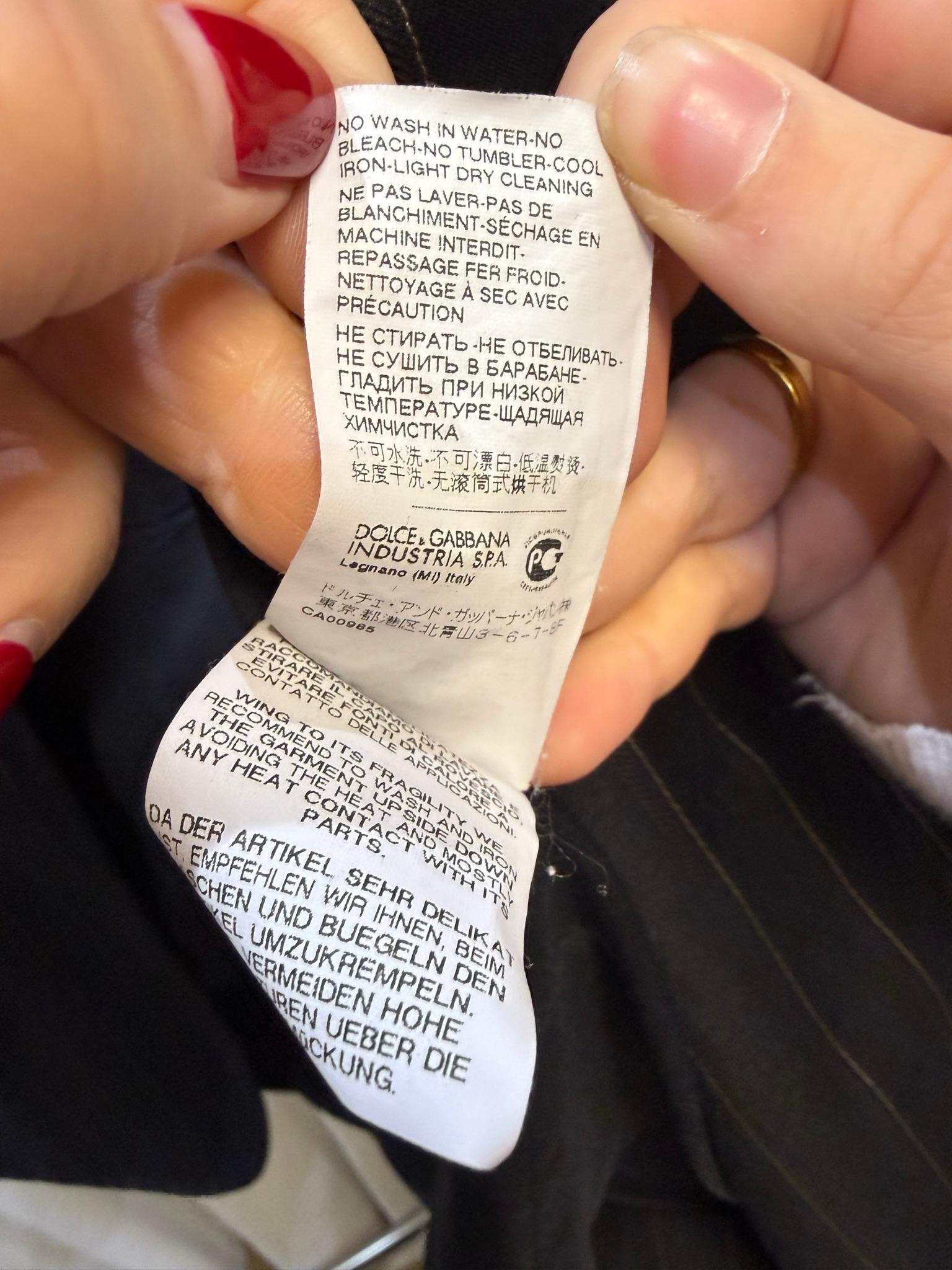 Dolce & Gabbana Black Pinstripe Wool Blazer 46 thumbnail 5