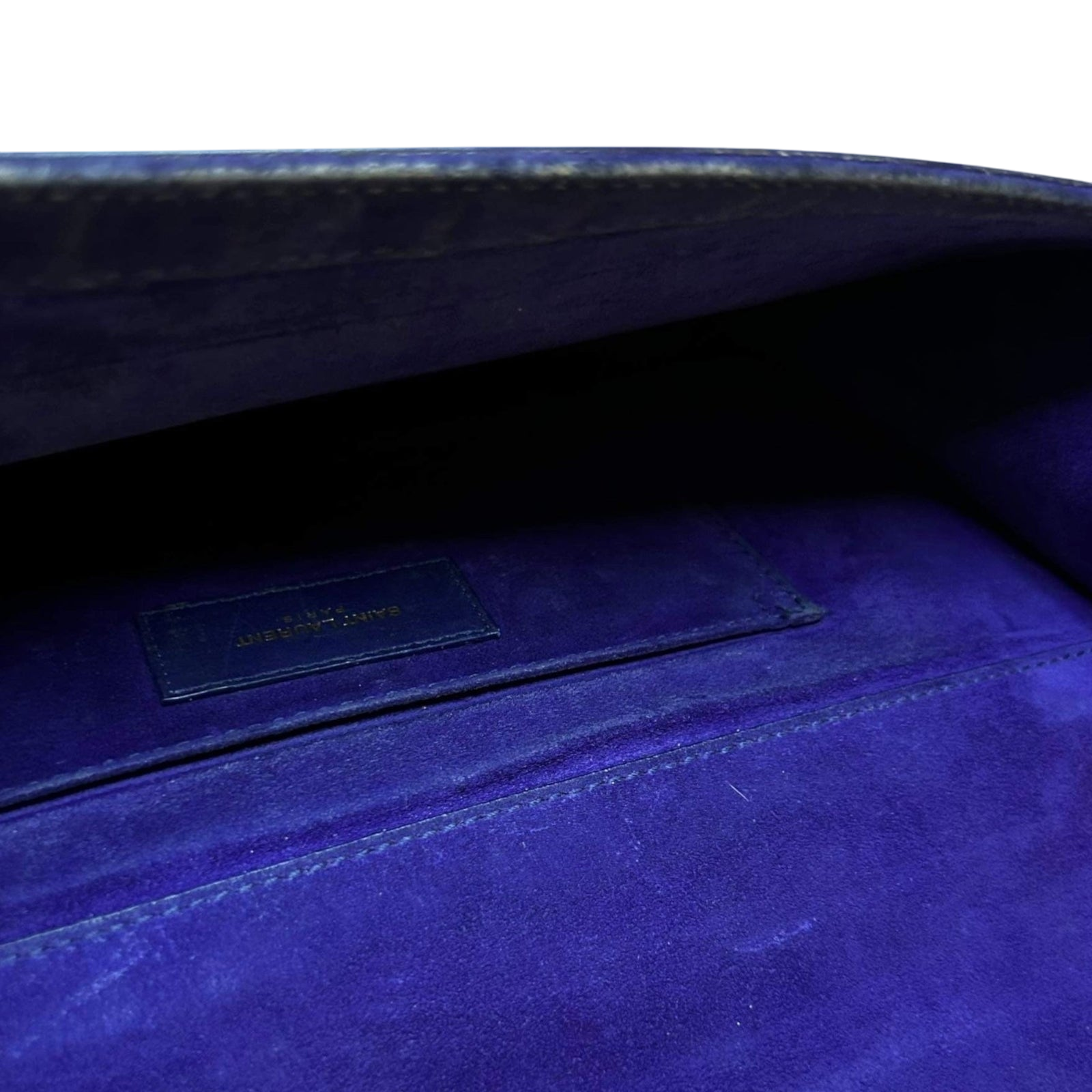 Vintage Yves Saint Laurent Leather Y-Ligne Chyc Clutch Navy thumbnail 4