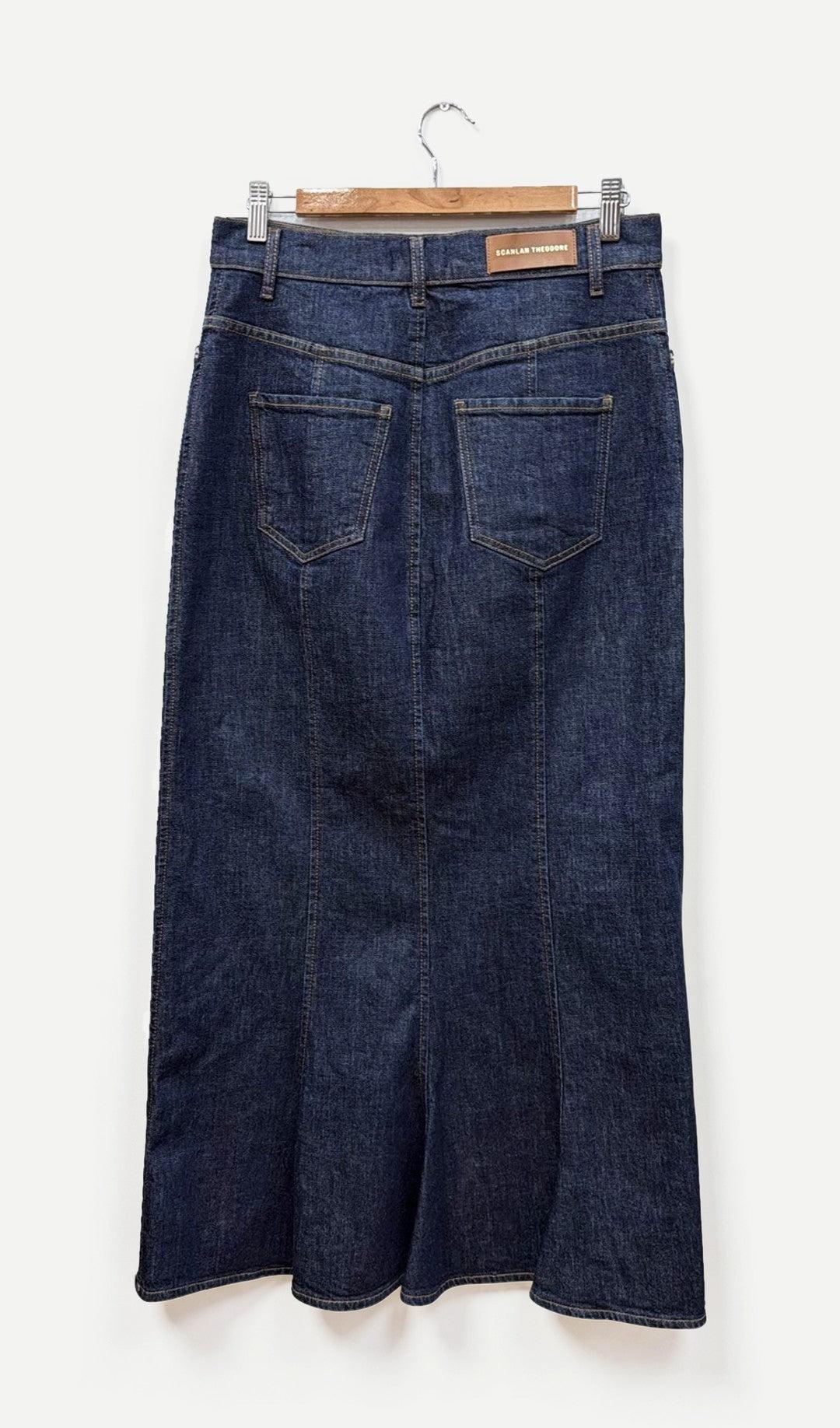 Scanlan Theodore Dark Indigo Denim Maxi Skirt thumbnail 2