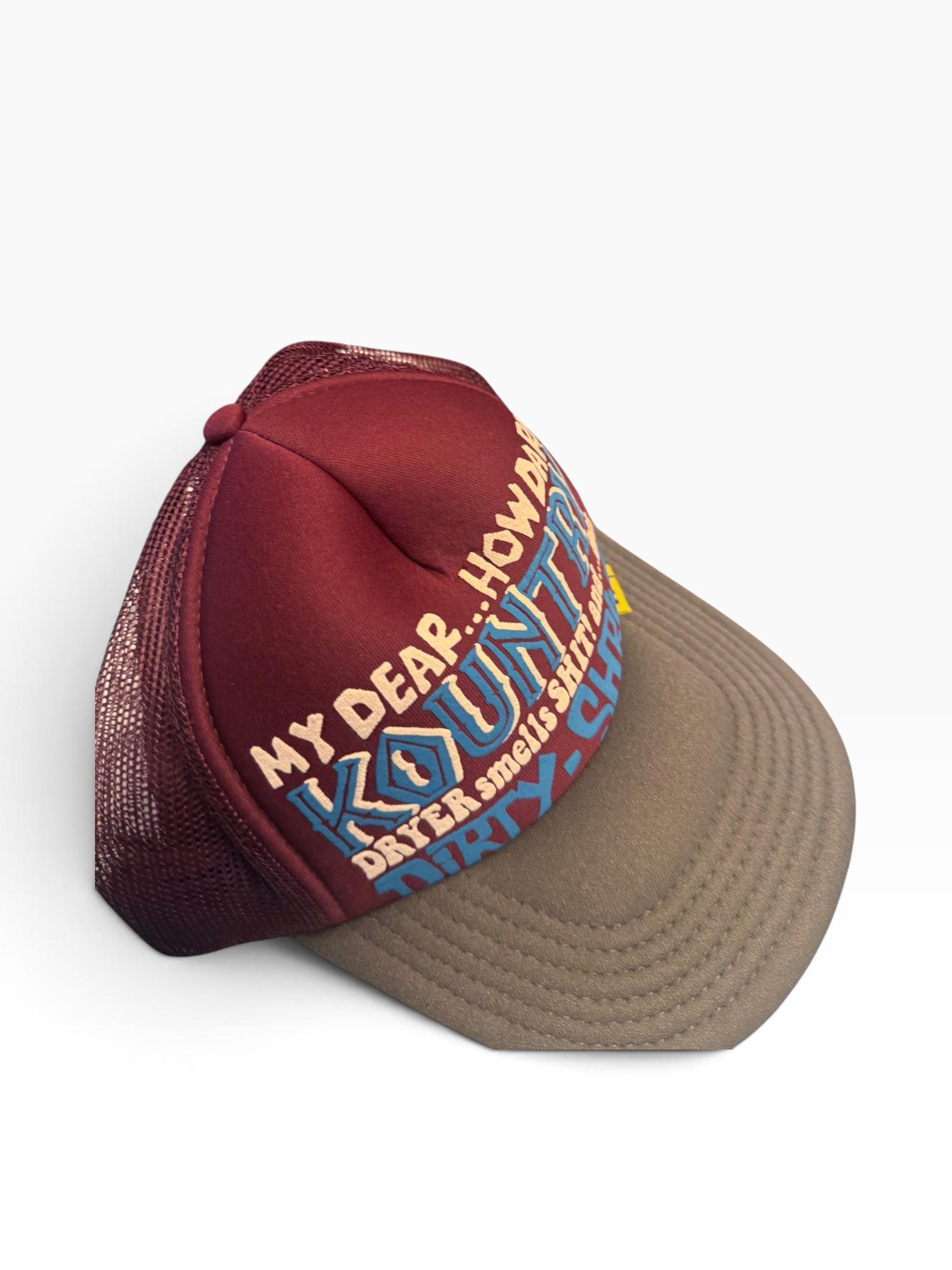Kapital Kountry Dirty Shrink Trucker Cap Maroon Charcoal (Size O/S)