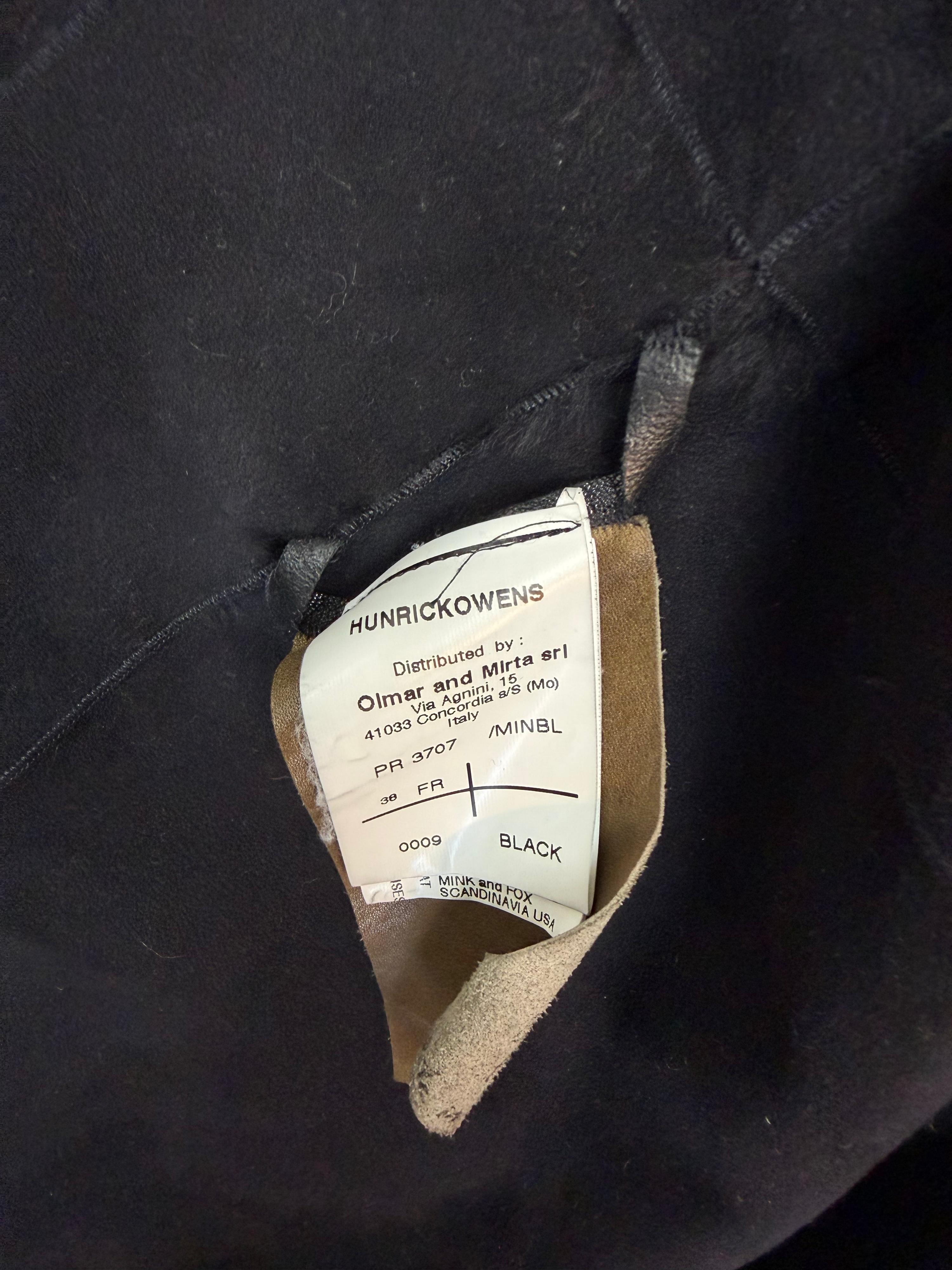 Rick Owens HUN Leather & Mink Fur Jacket Black (Size 38) thumbnail 2