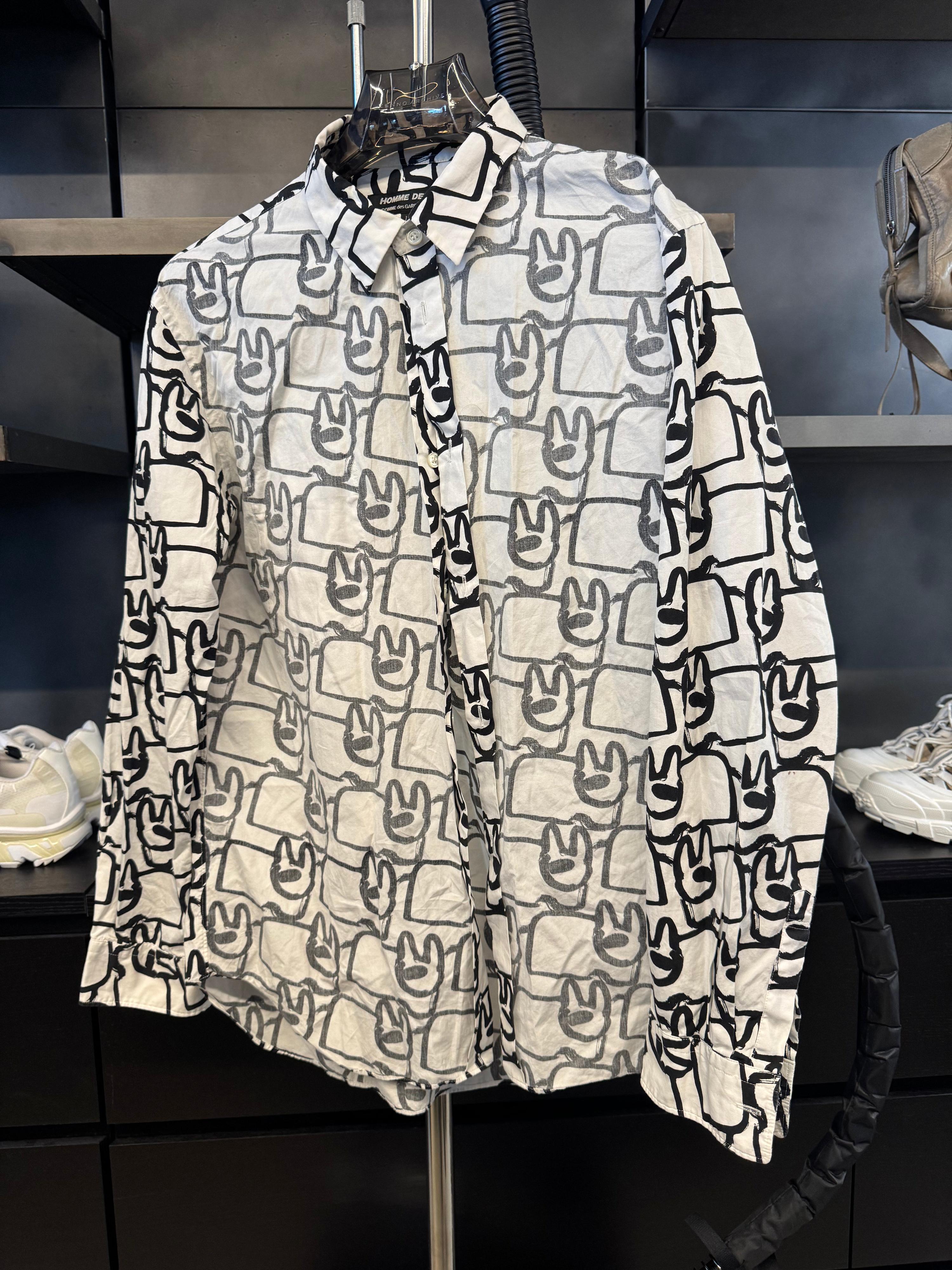 Comme des Garçons Homme Deux SS21 Graphic Reverse Shirt Black/White (Size L)