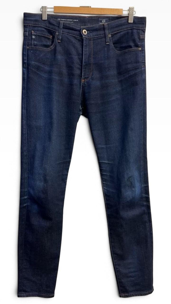 AG - Adriano Goldschmied Blue Farrah Skinny Ankle Jeans