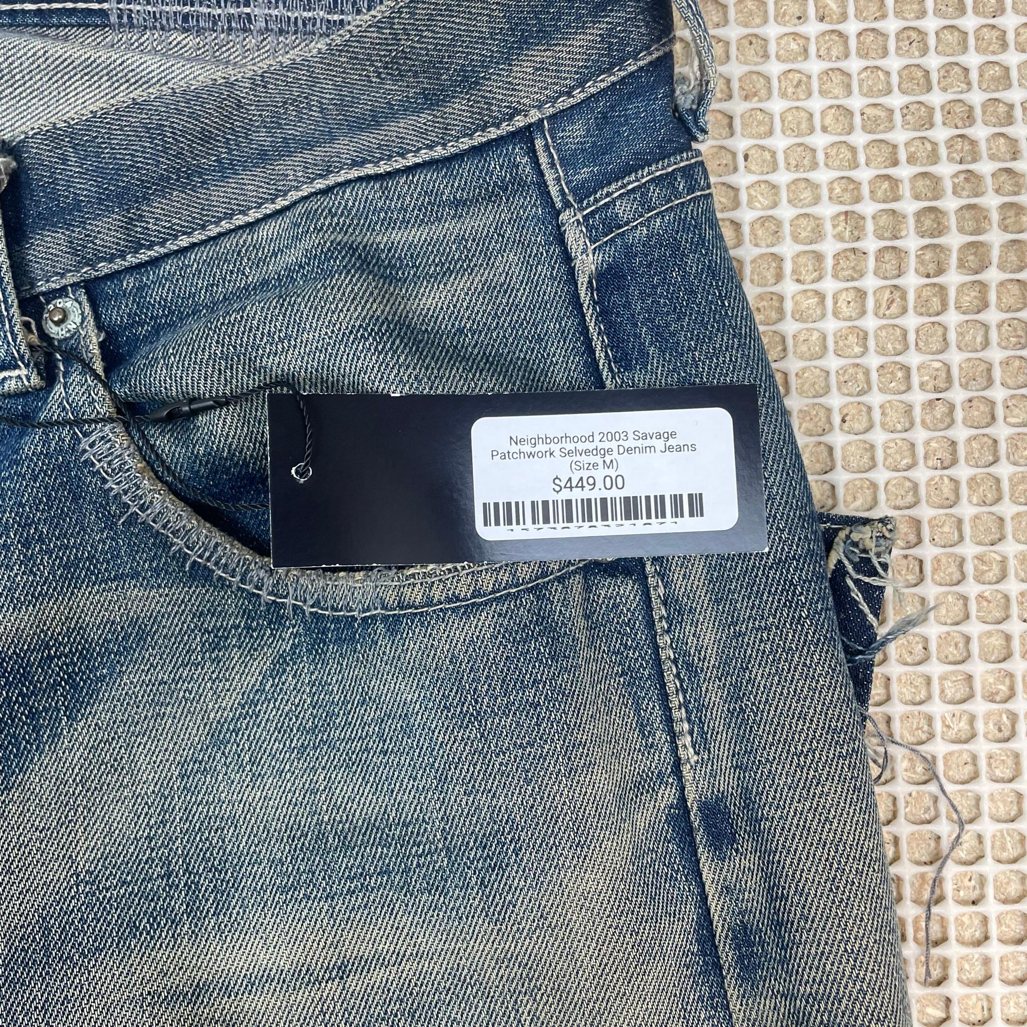 Neighborhood 2003 Savage Patchwork Selvedge Denim Jeans (Size M) thumbnail 2