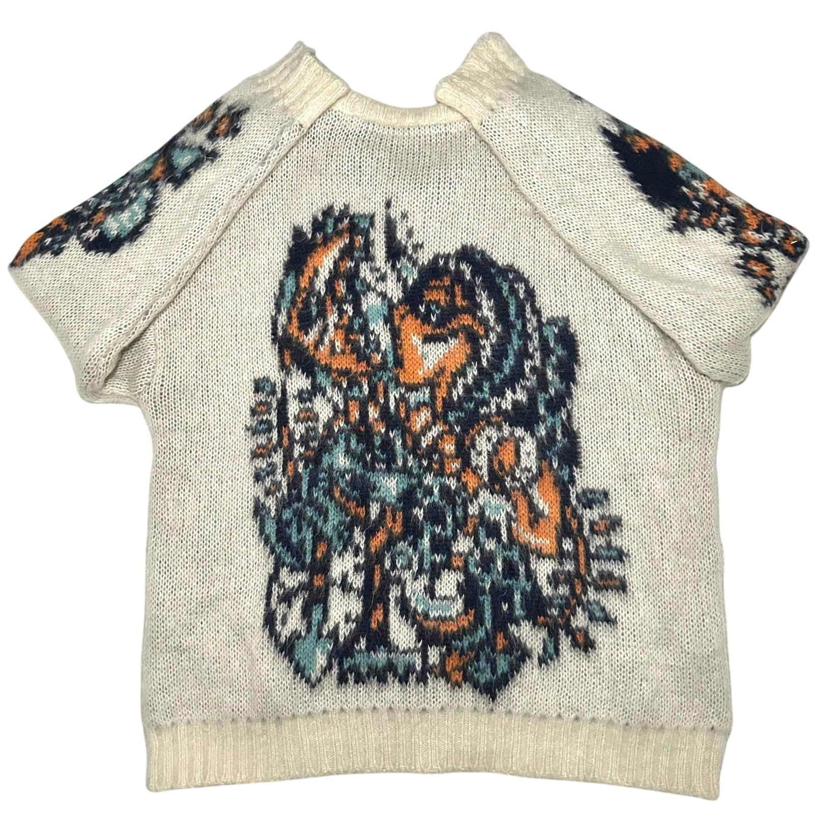 Y/Project White Jacquard Motif Mohair Sweatshirt (Fits XXL) thumbnail 2