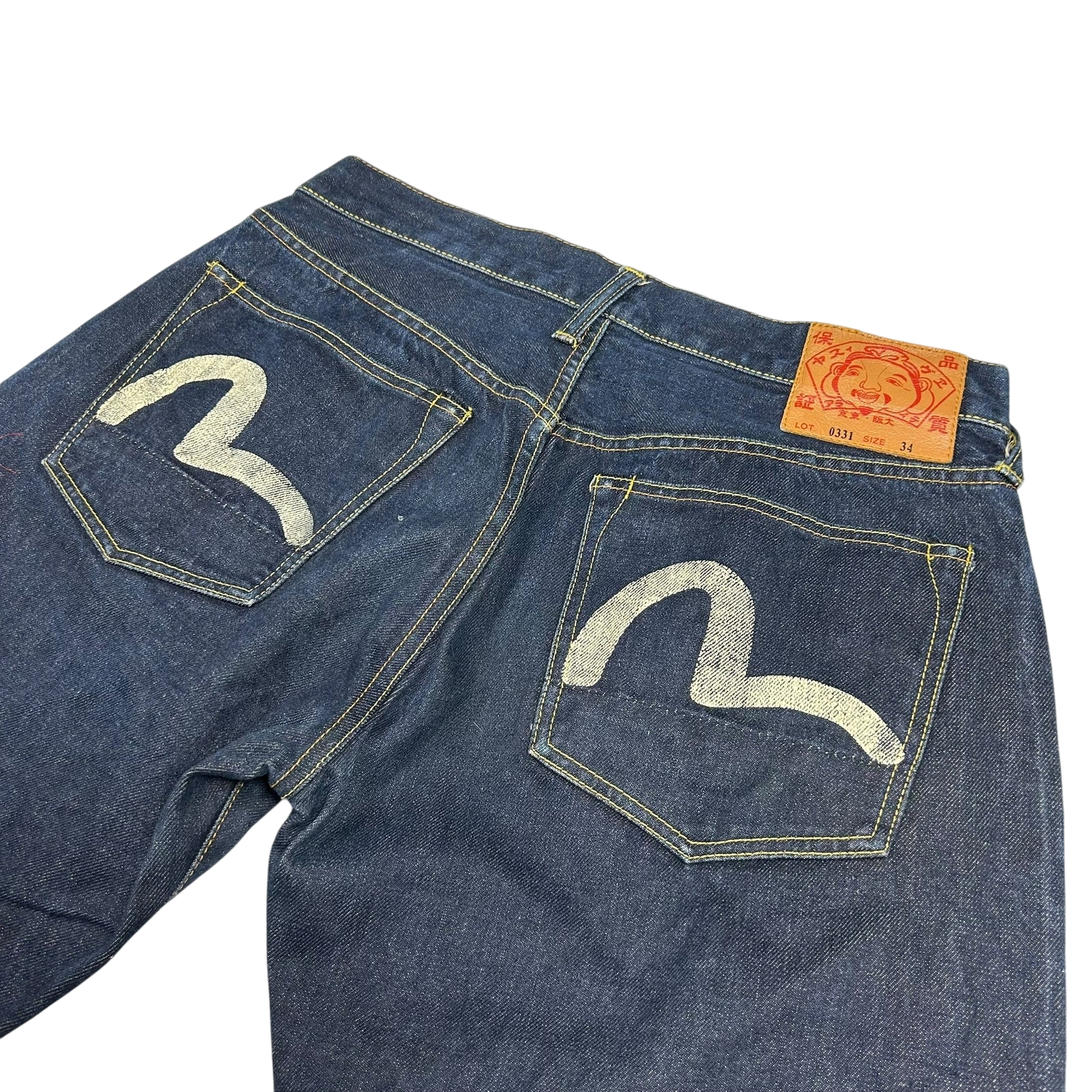Vintage Evisu White Daicock Pocket Logo Selvedge Denim Jeans (Size 32") thumbnail 2