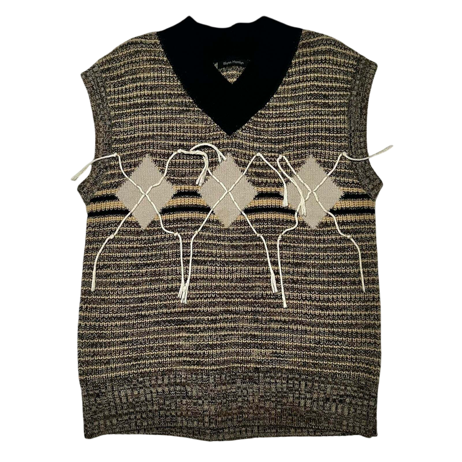 Wynn Hamlyn Wool Blend Argyle Knit Vest (Size L)