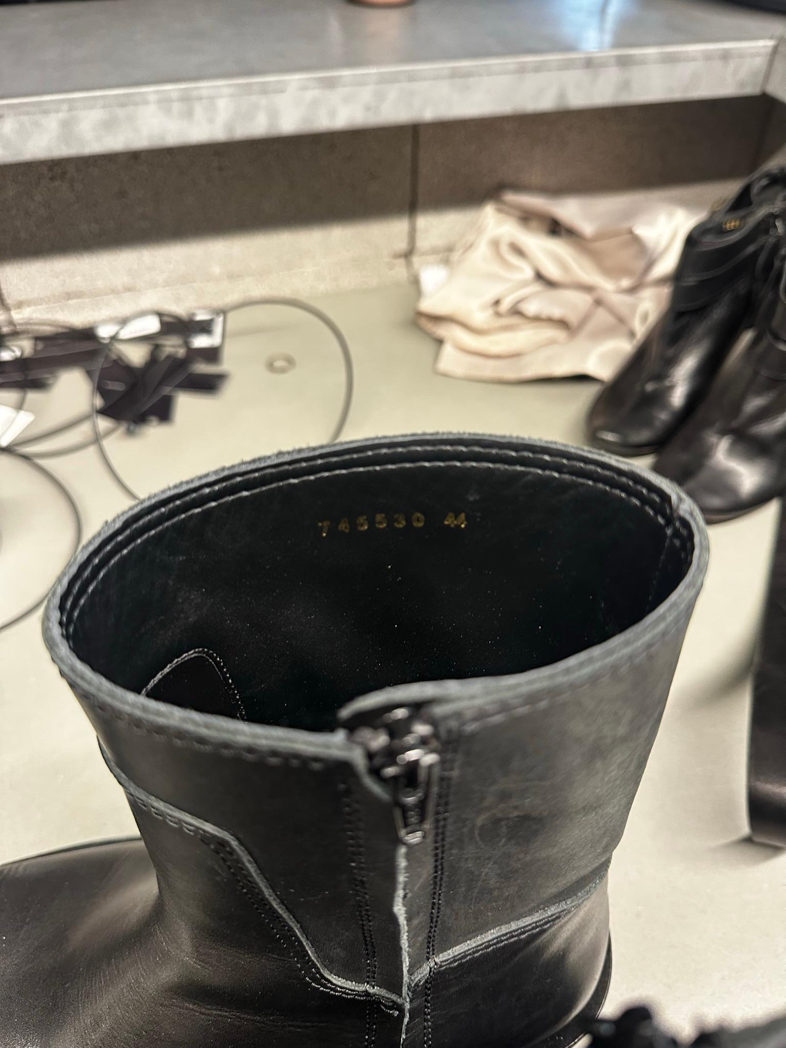Balenciaga Santiago Square Toe Leather Boots Black (Size EU44/Fits US12) thumbnail 3