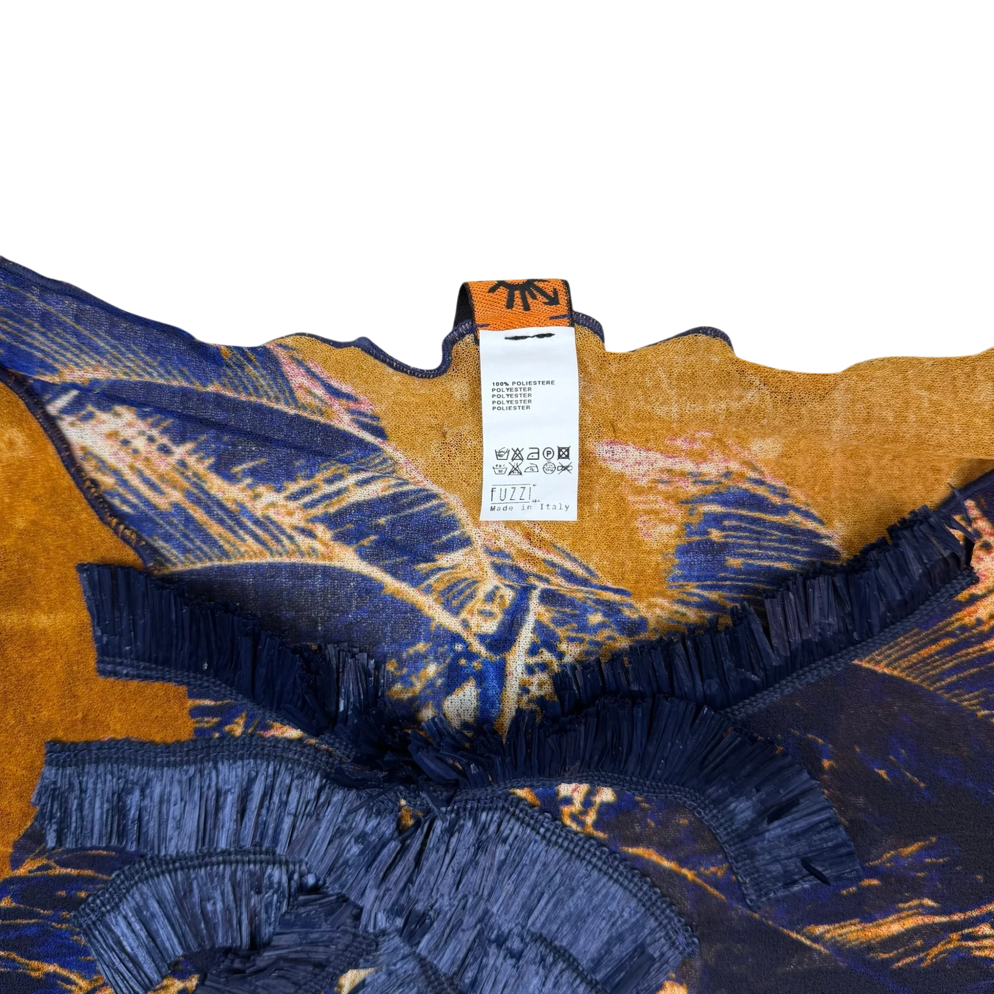 Jean Paul Gaultier SOLEIL Sunset Fringe Detail Mesh Top Orange (Size L) thumbnail 3