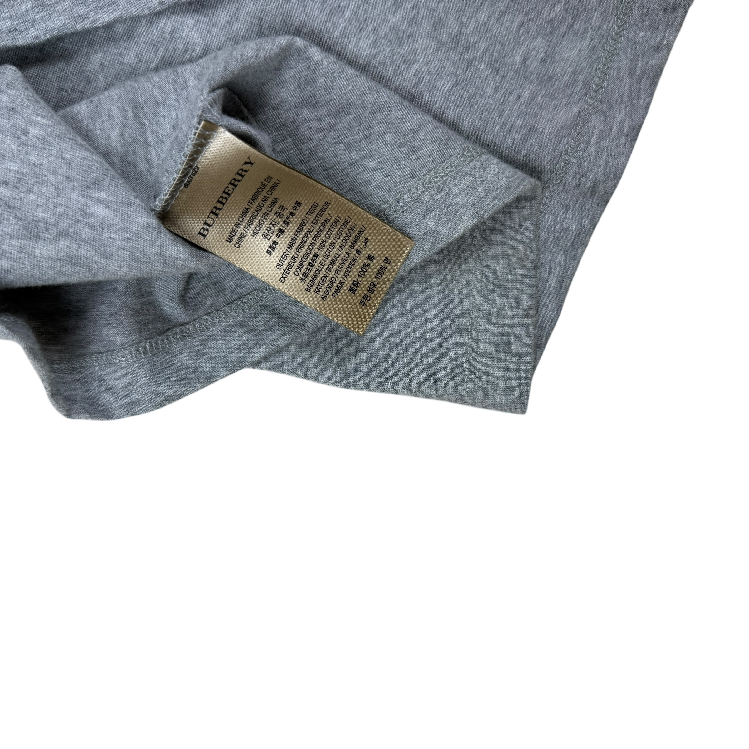 Burberry Embroidered Logo Oversized T-Shirt Grey (Fits S-L) thumbnail 7