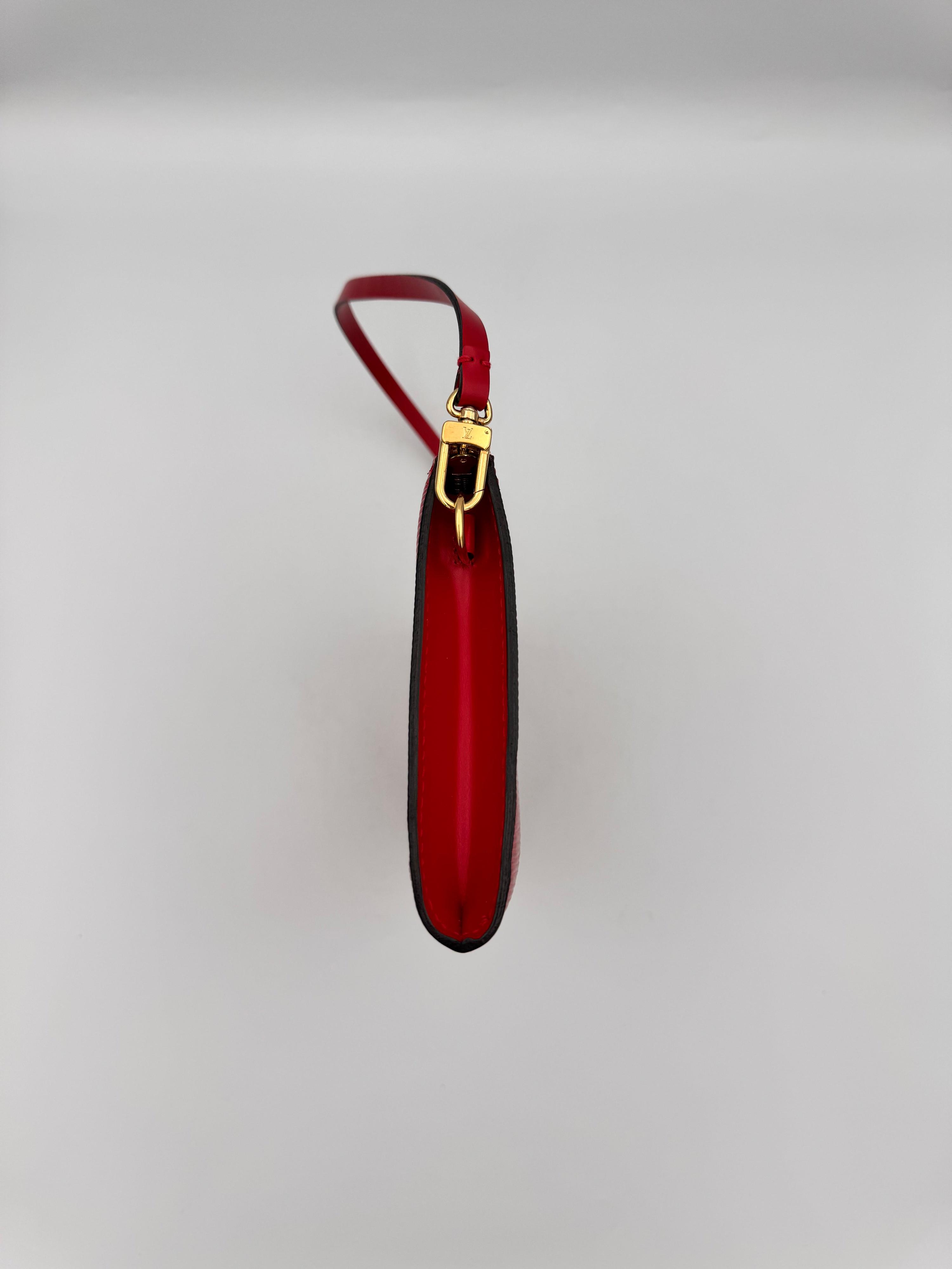 LOUIS VUITTON Red EPI Leather Pochette thumbnail 9