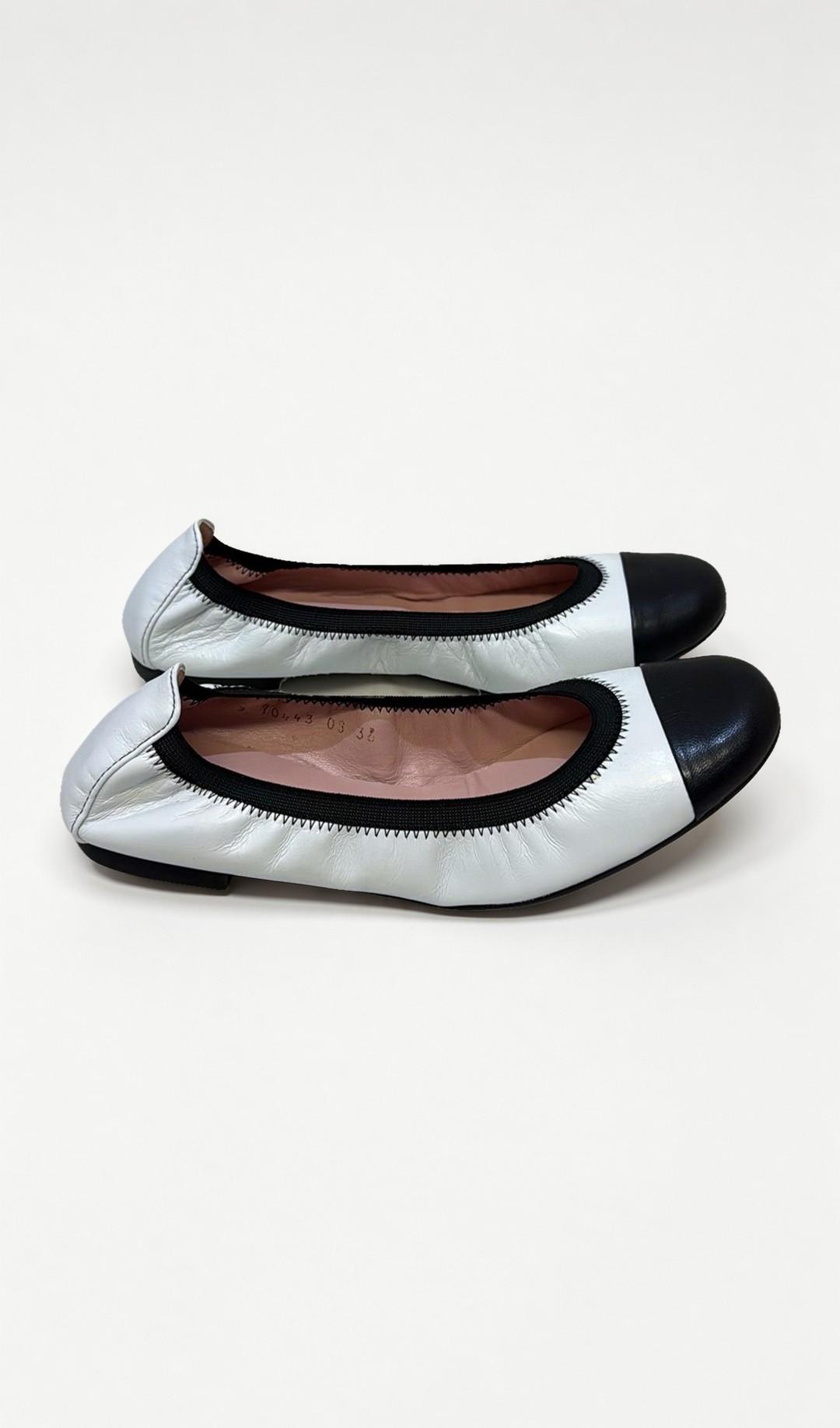 Pretty Ballerinas White Black Ballet Flats 36 thumbnail 2