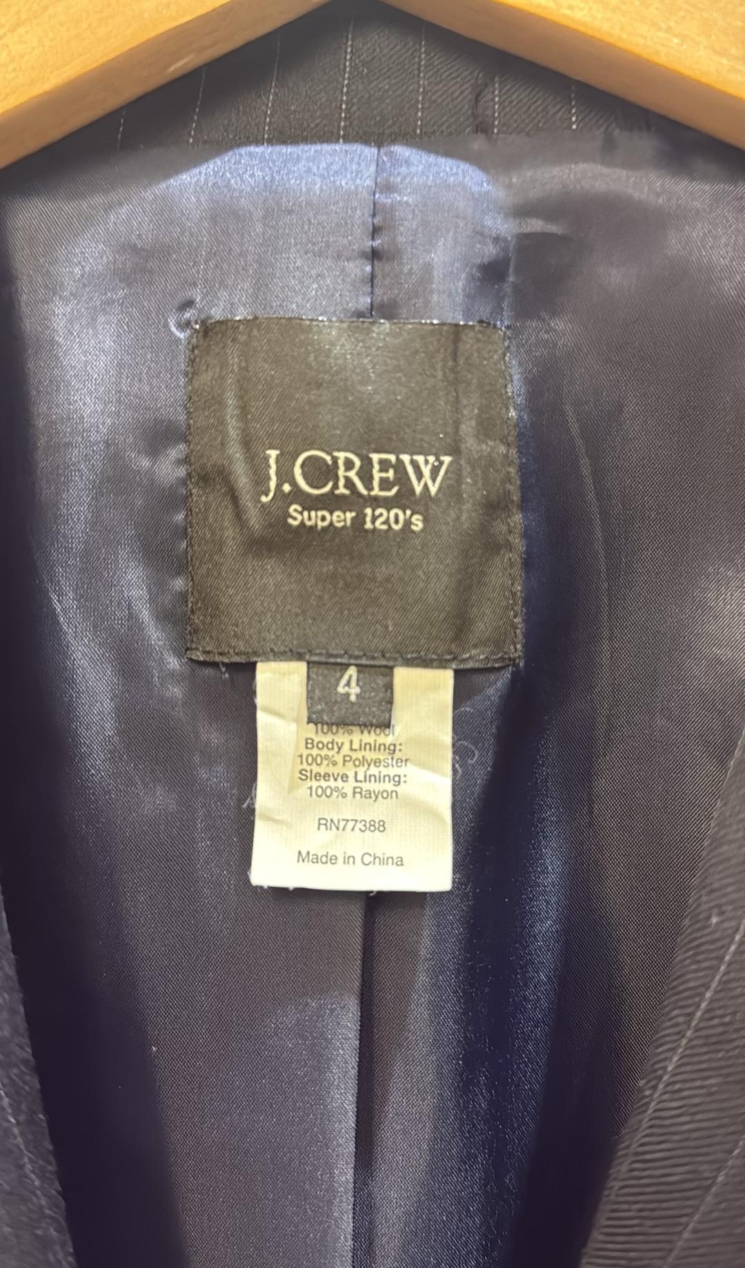 J.Crew Navy Pinstripe Blazer 4 thumbnail 2