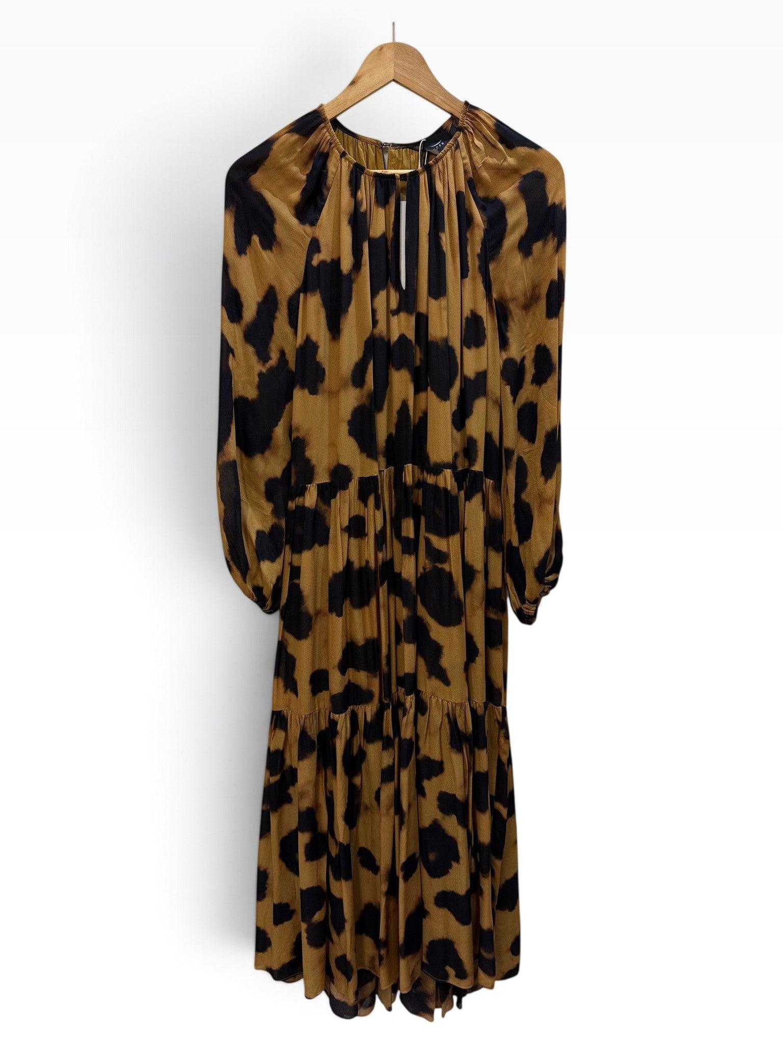 Husk Tan Black Print Tiered Dress 8