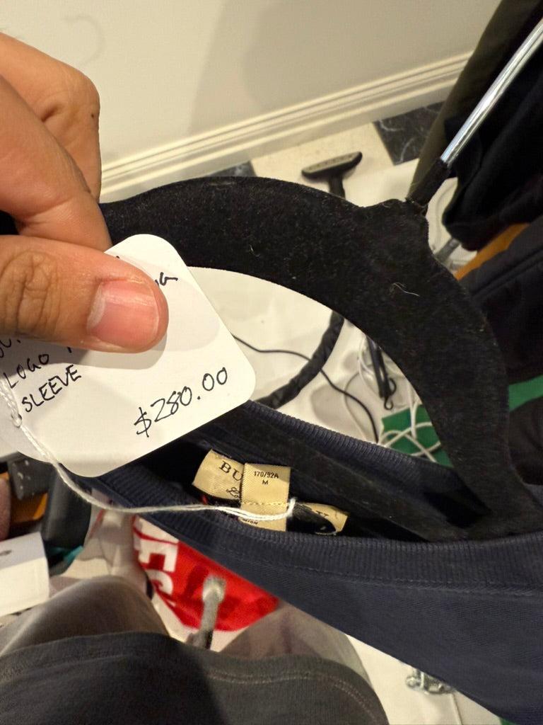 Burberry Rear Script Logo Sweatshirt Navy (Size M) thumbnail 2