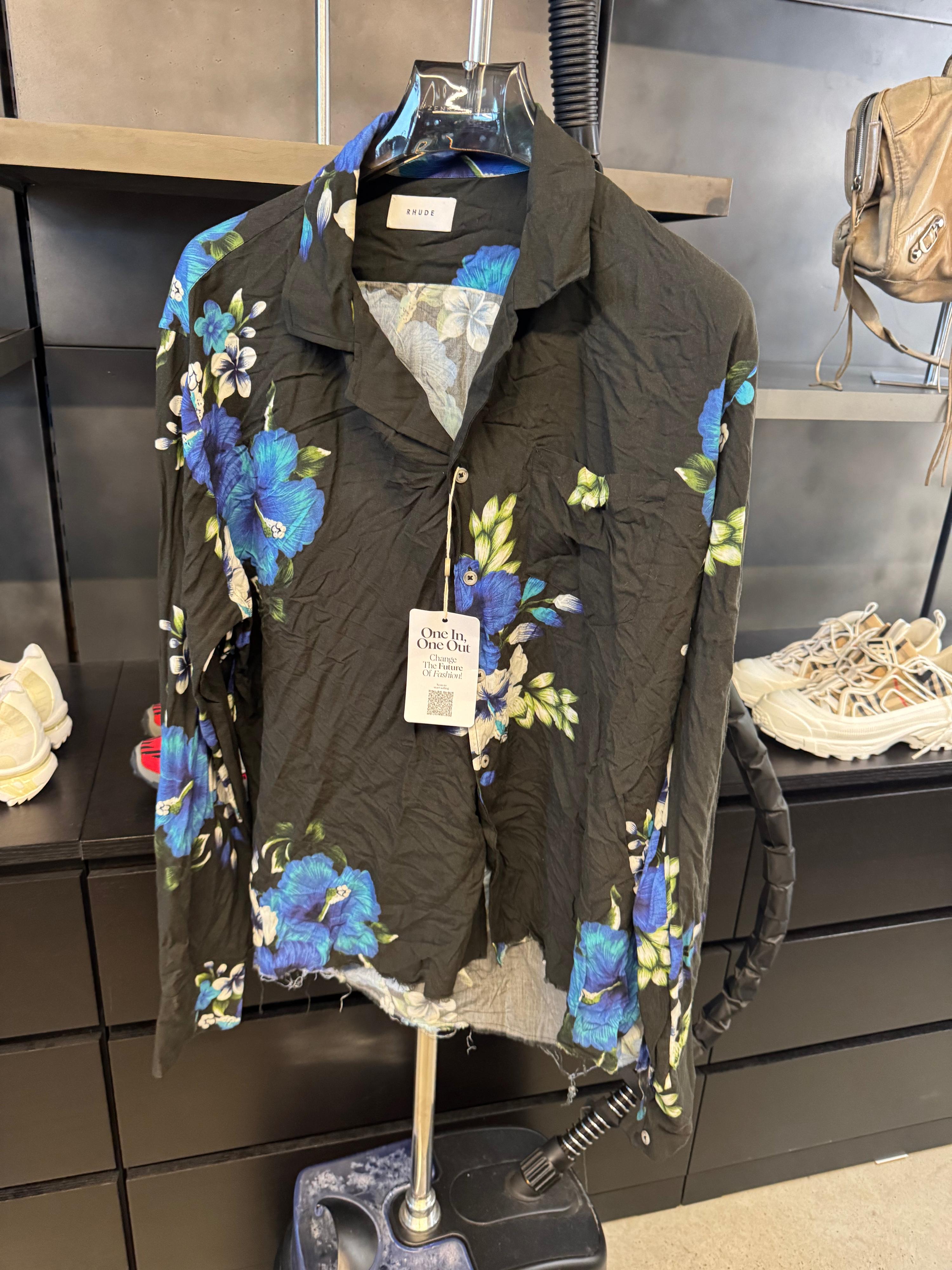 RHUDE Floral Distressed Shirt Multi (Size M)