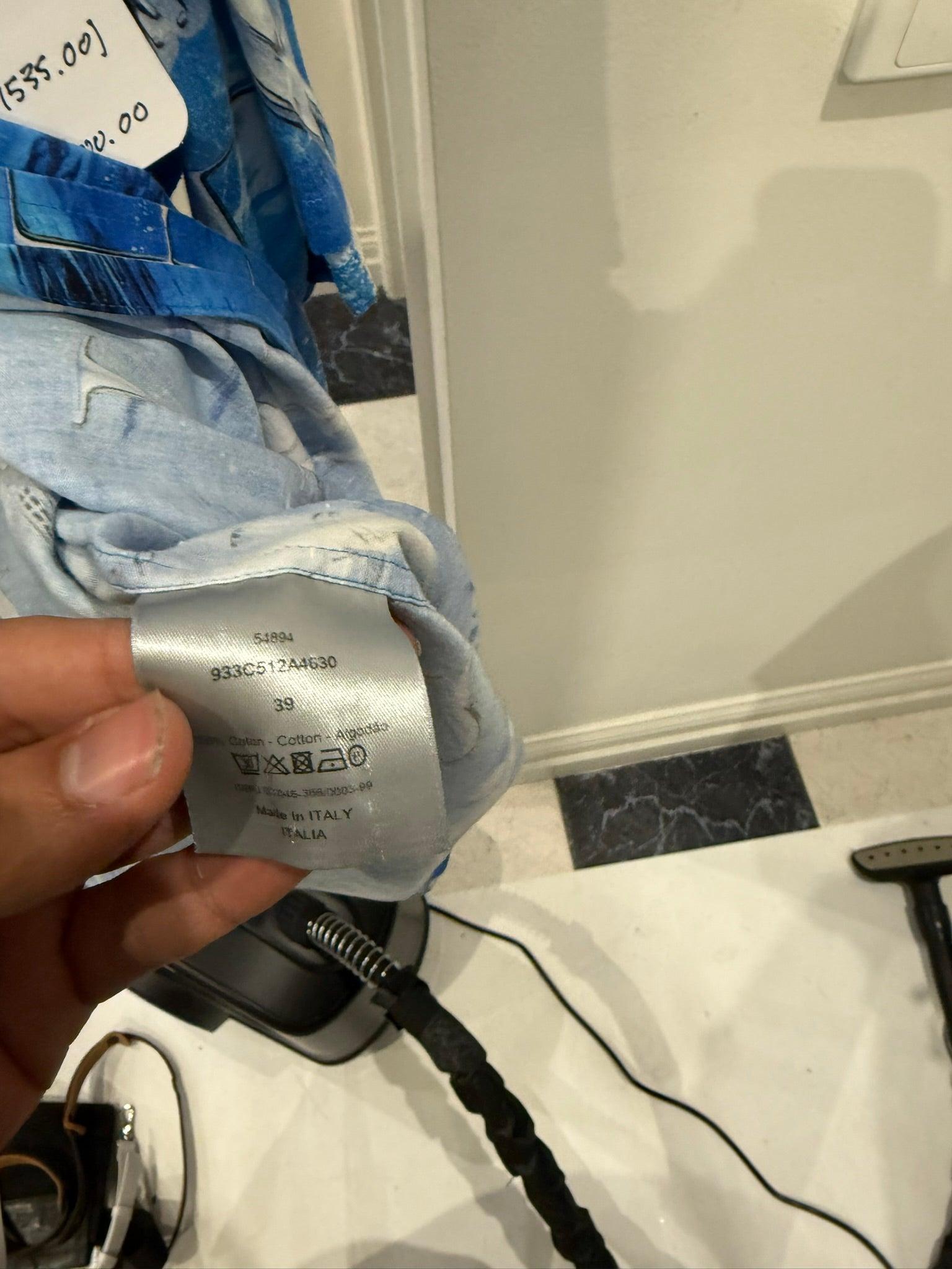 Dior 2019 x Sorayama Robot Dolphin Shirt Blue thumbnail 2