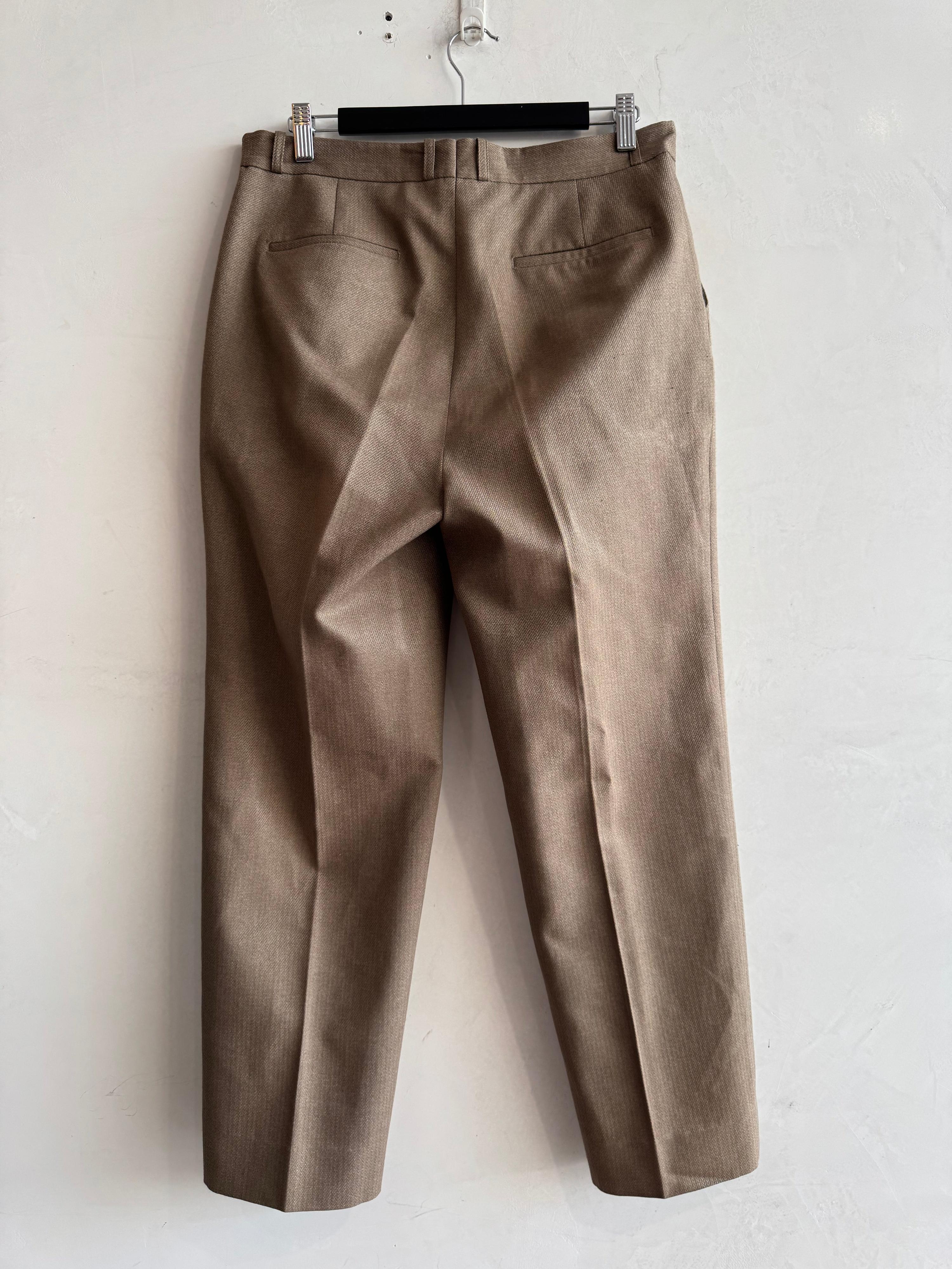 Vintage Bespoke beige pleated pants - size M thumbnail 2