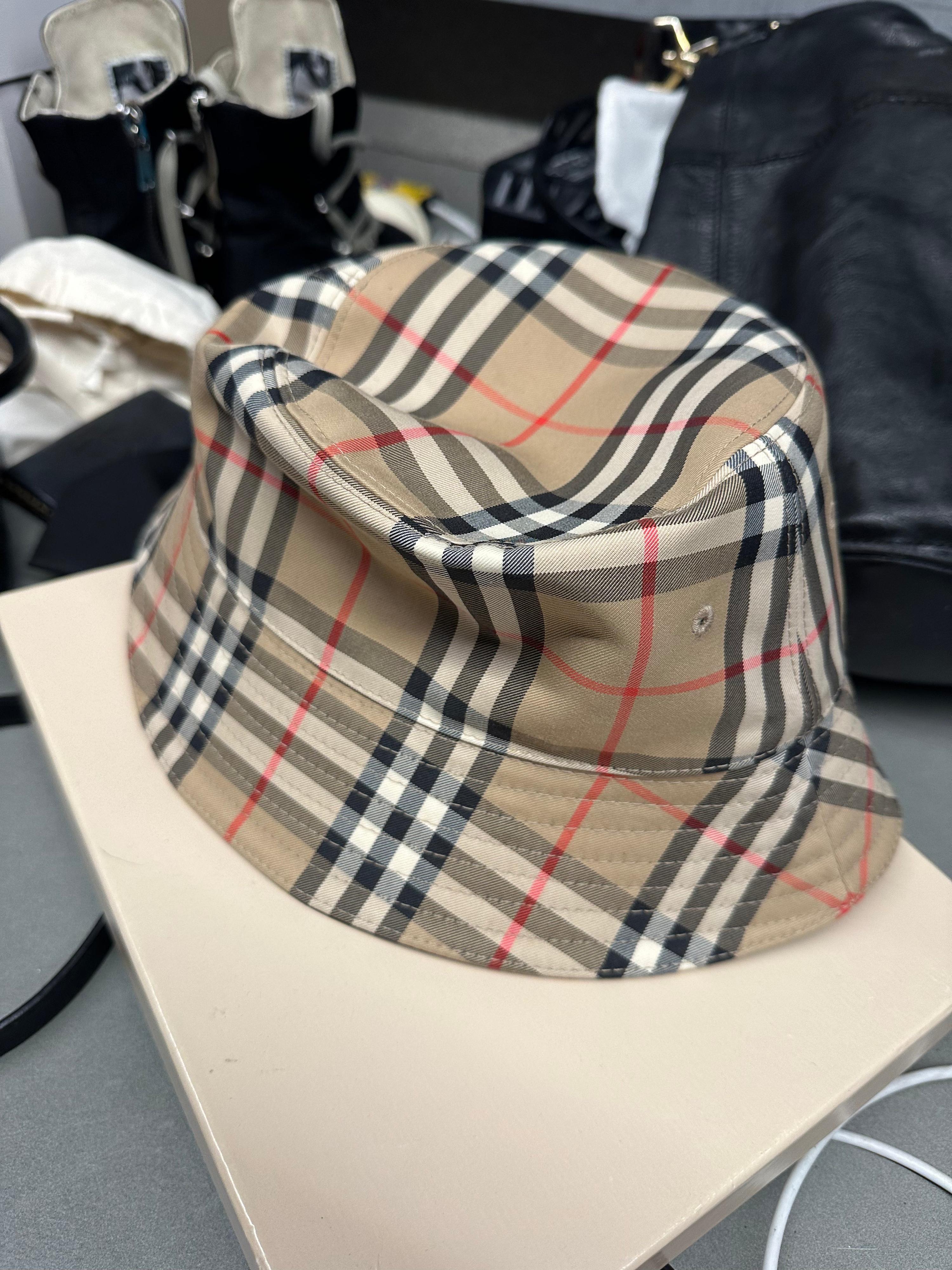 Burberry Nova Check Bucket Hat Beige (Size M)