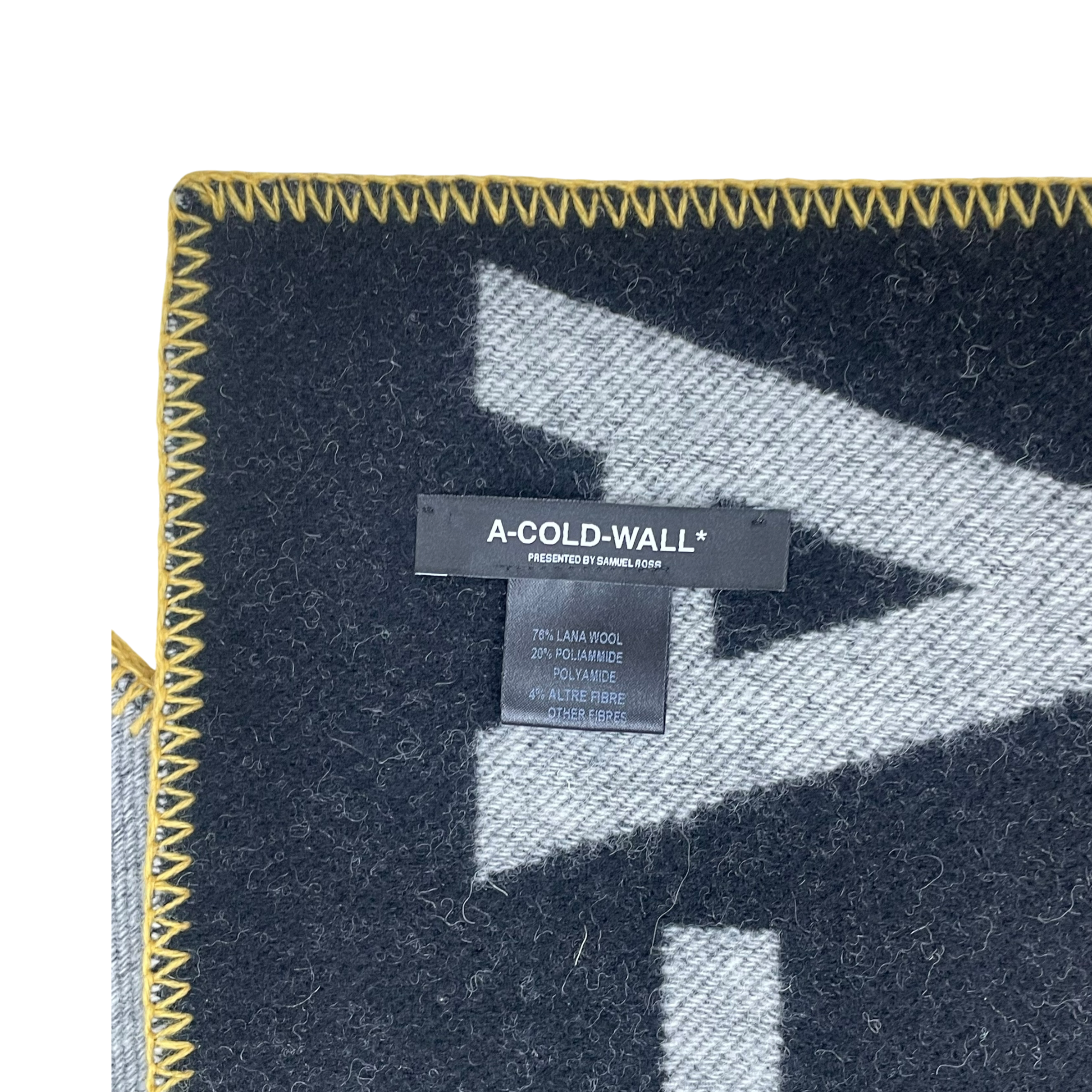 A-COLD-WALL Wool Printed Scarf Grey / Black (One Size) thumbnail 7