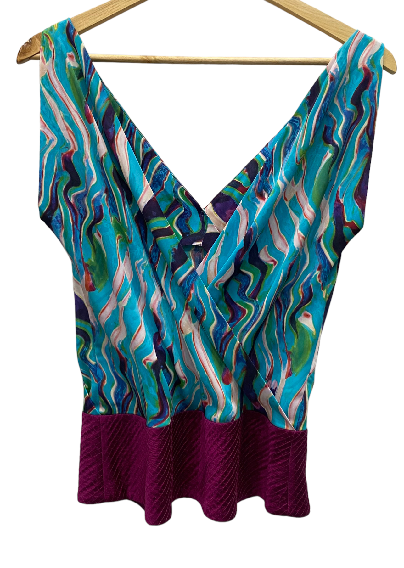 Diane Von Furstenberg Blue/Multi Silk top 10 thumbnail 2