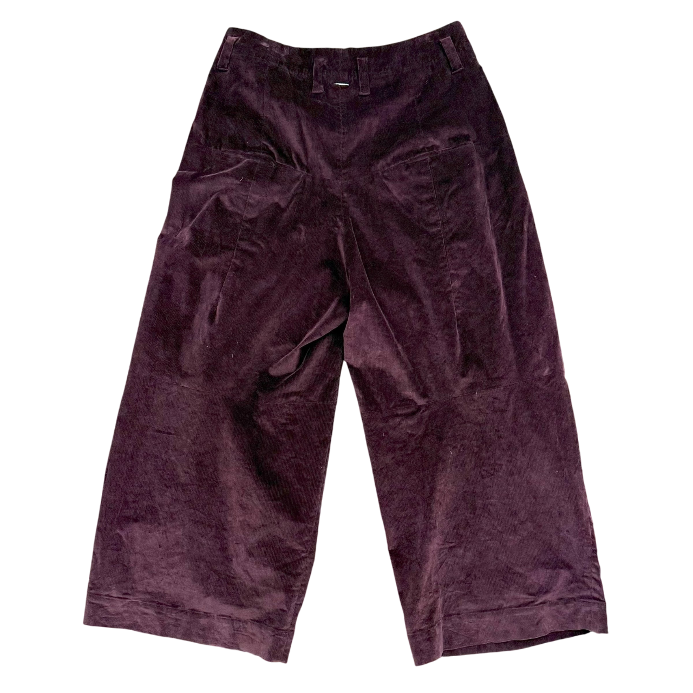 Shinya Kozuka Baggy Pleated Corduroy Pants Burgundy (Size M) thumbnail 3