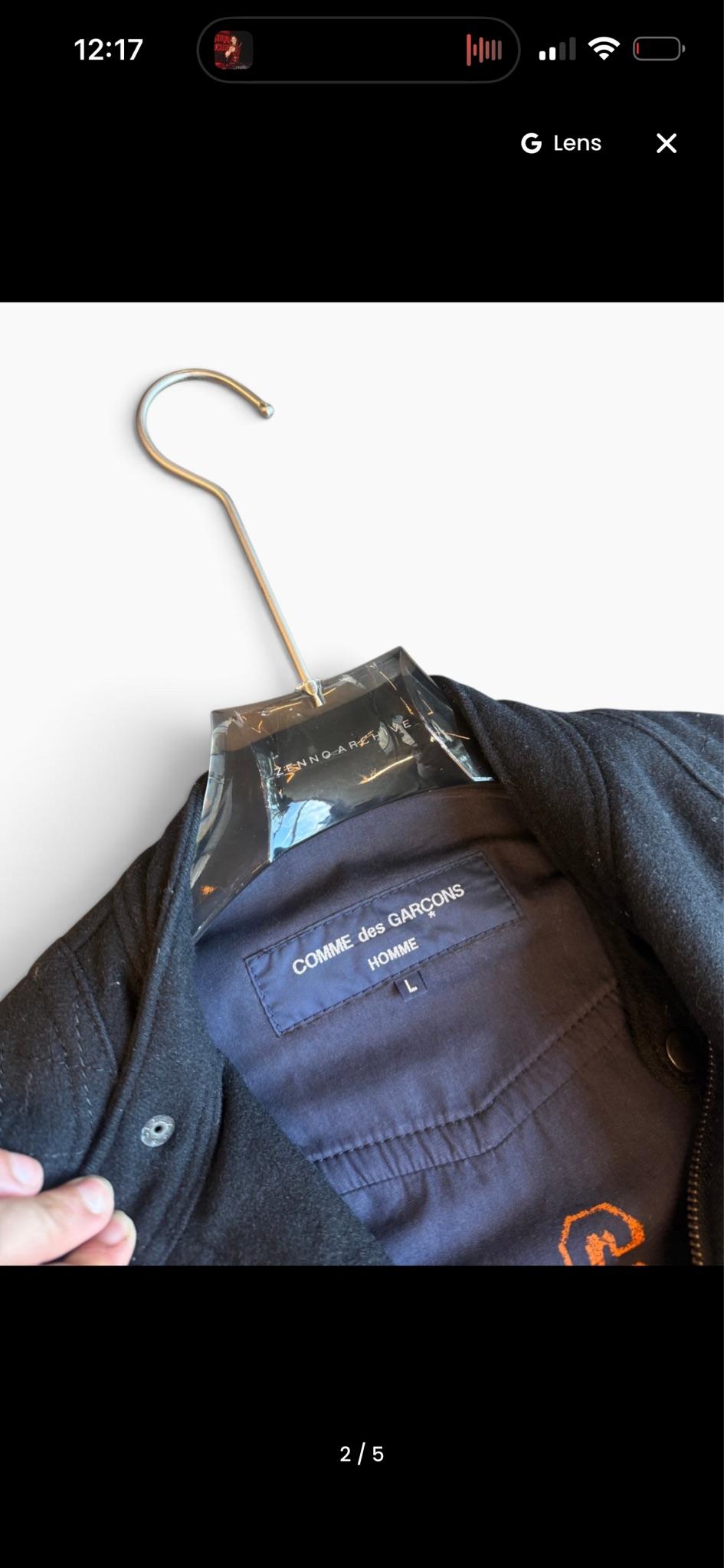 Comme des Garçons Homme AD2006 Wool Zip Jacket Black (Size L) thumbnail 2