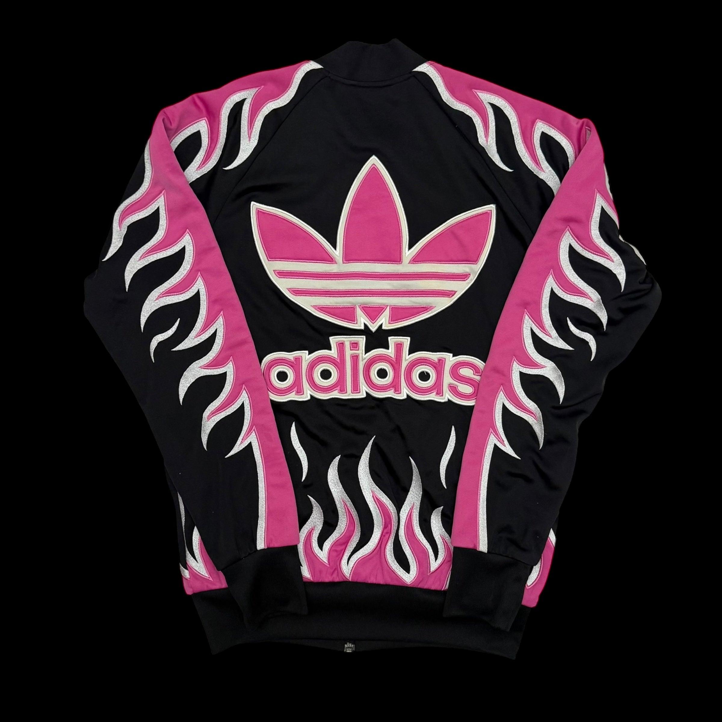 Jeremy Scott x Adidas Jacket Pink Flames Tracksuit Jacket (Fits S-M) thumbnail 4