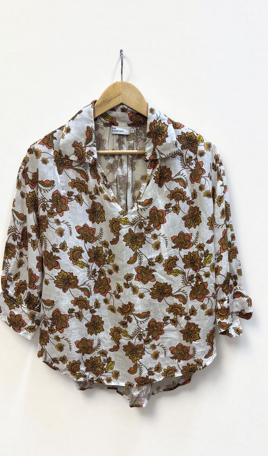 Zoe Kratzmann White Floral Blouse 1